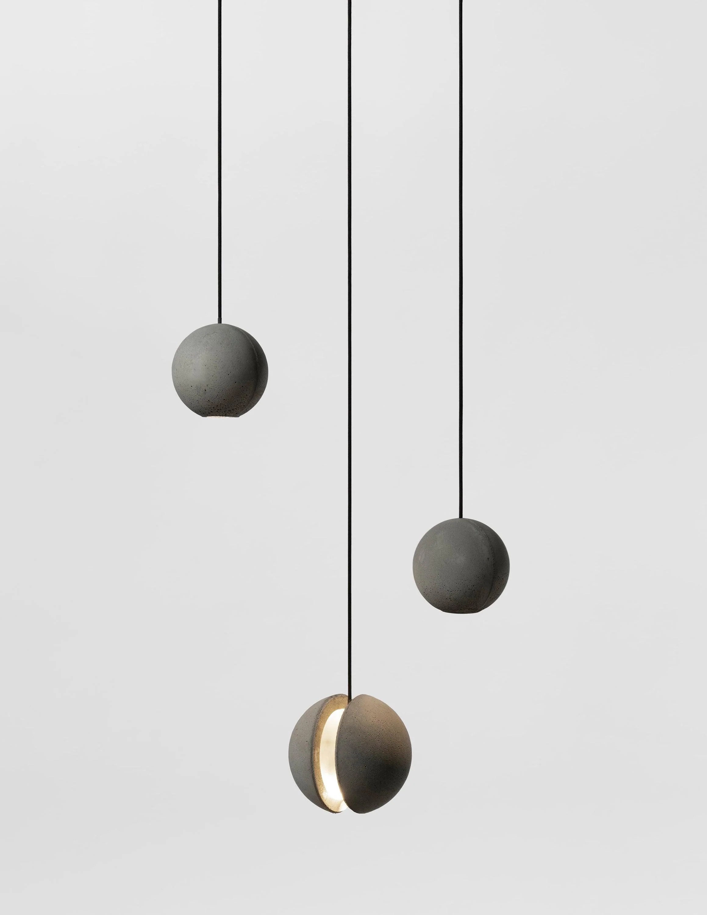 Solara Pendant Lamp Concrete Sphere Moon Minimalist - Image 37
