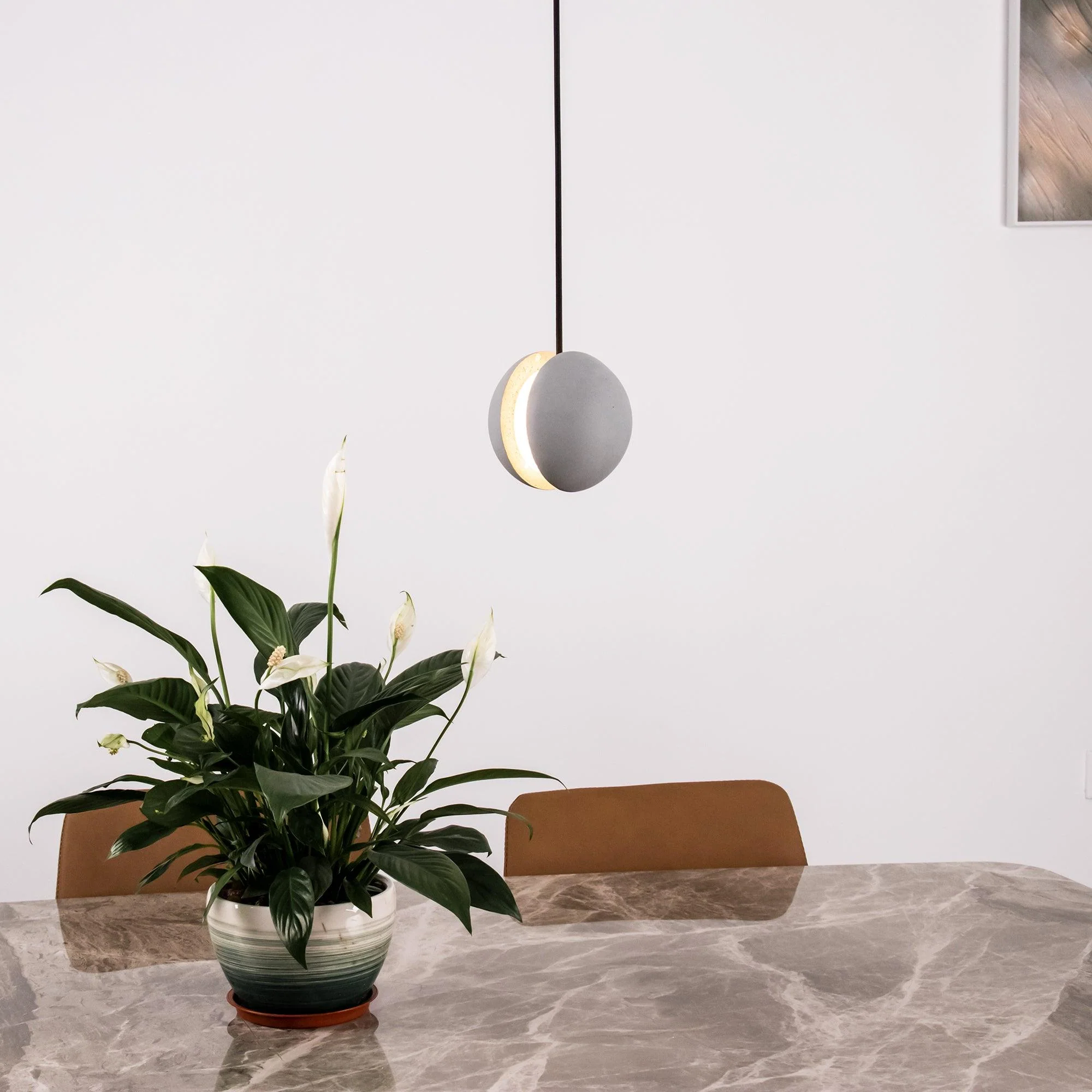 Solara Pendant Lamp Concrete Sphere Moon Minimalist - Image 45