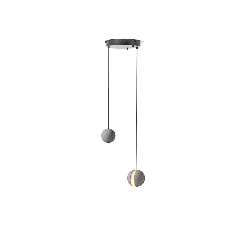 Solara Pendant Lamp Concrete Sphere Moon Minimalist - Image 60