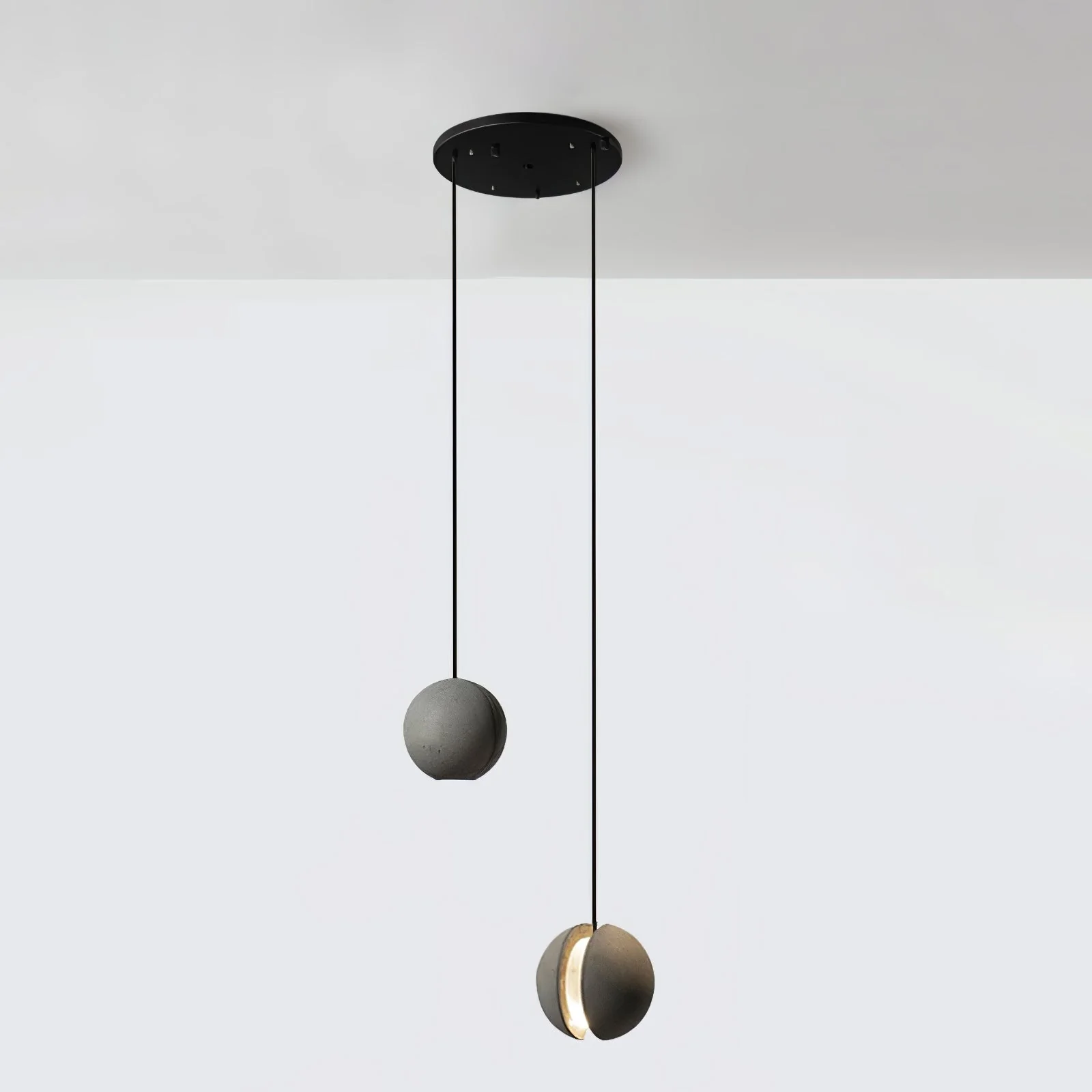 Solara Pendant Lamp Concrete Sphere Moon Minimalist - Image 70