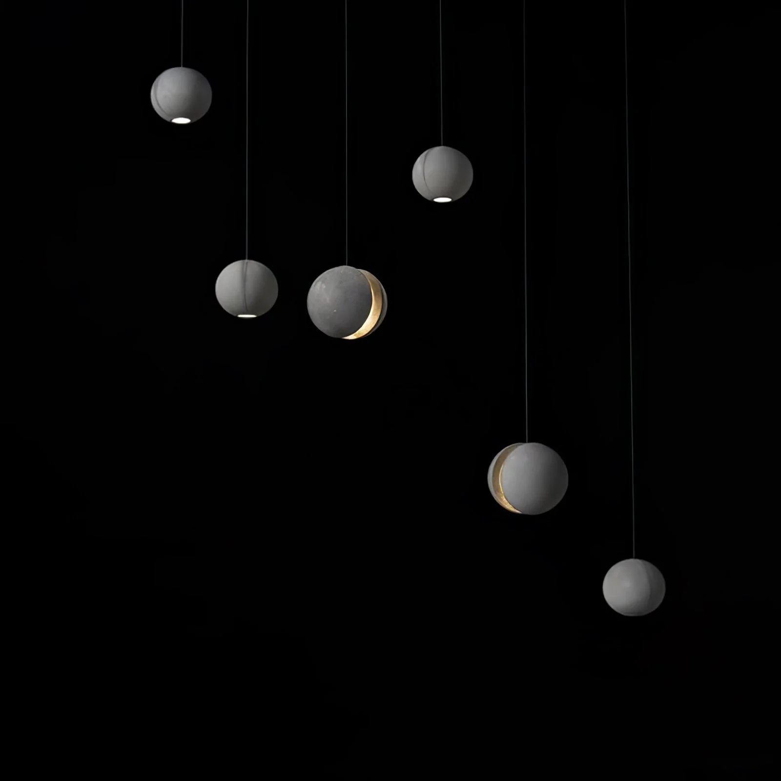 Solara Pendant Lamp Concrete Sphere Moon Minimalist - Image 81