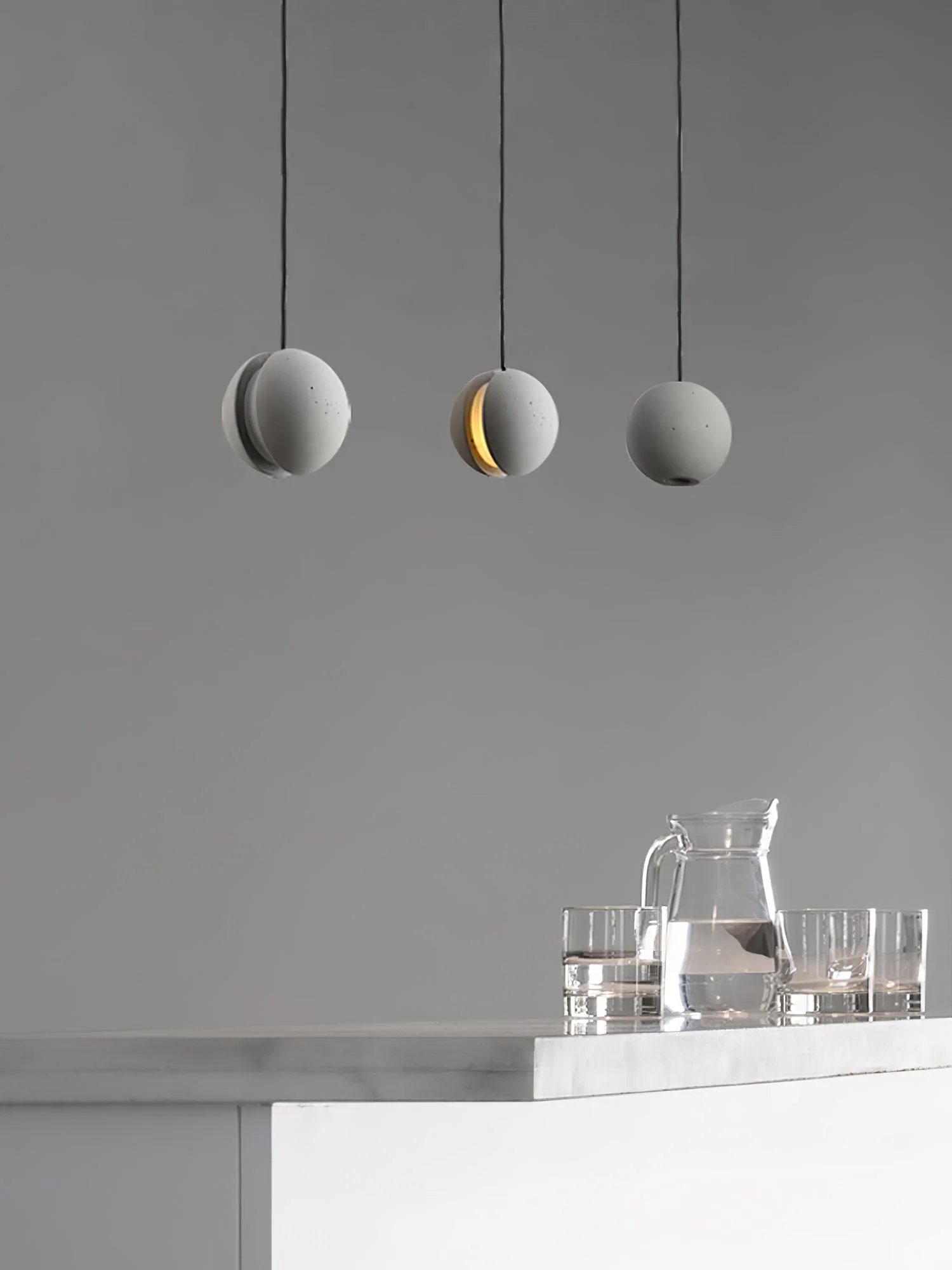 Solara Pendant Lamp Concrete Sphere Moon Minimalist - Image 83