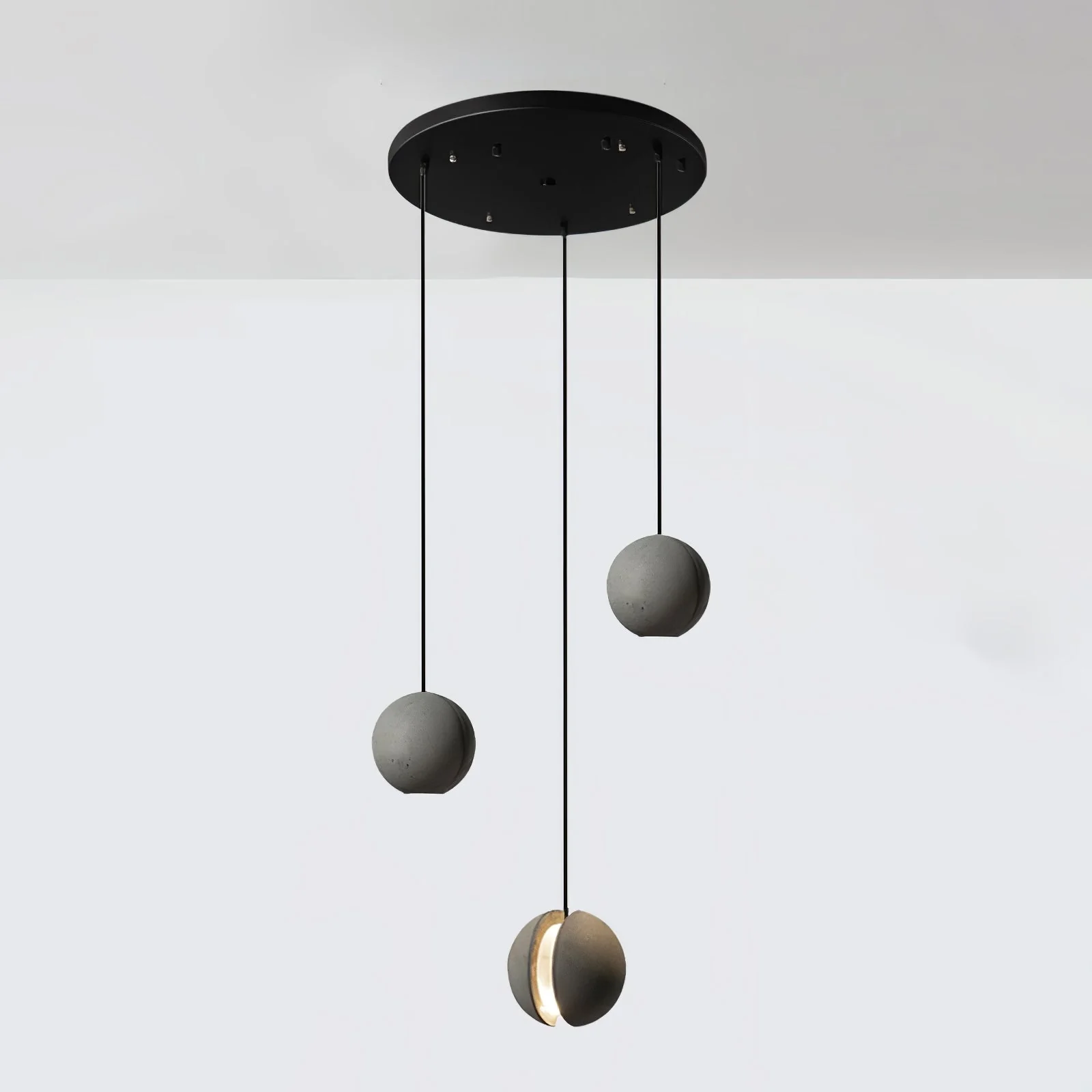 Solara Pendant Lamp Concrete Sphere Moon Minimalist - Image 87