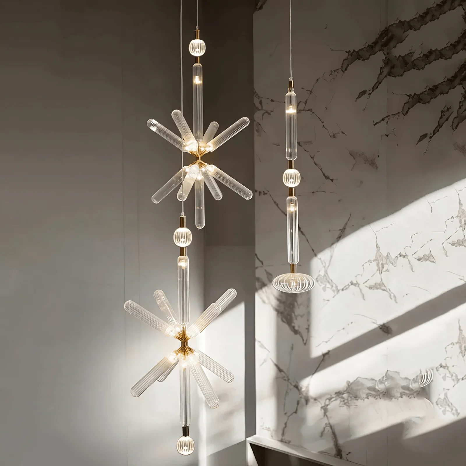 Solara Pendant Lamp Crystal Cylinder Cipher Contemporary - Image 103
