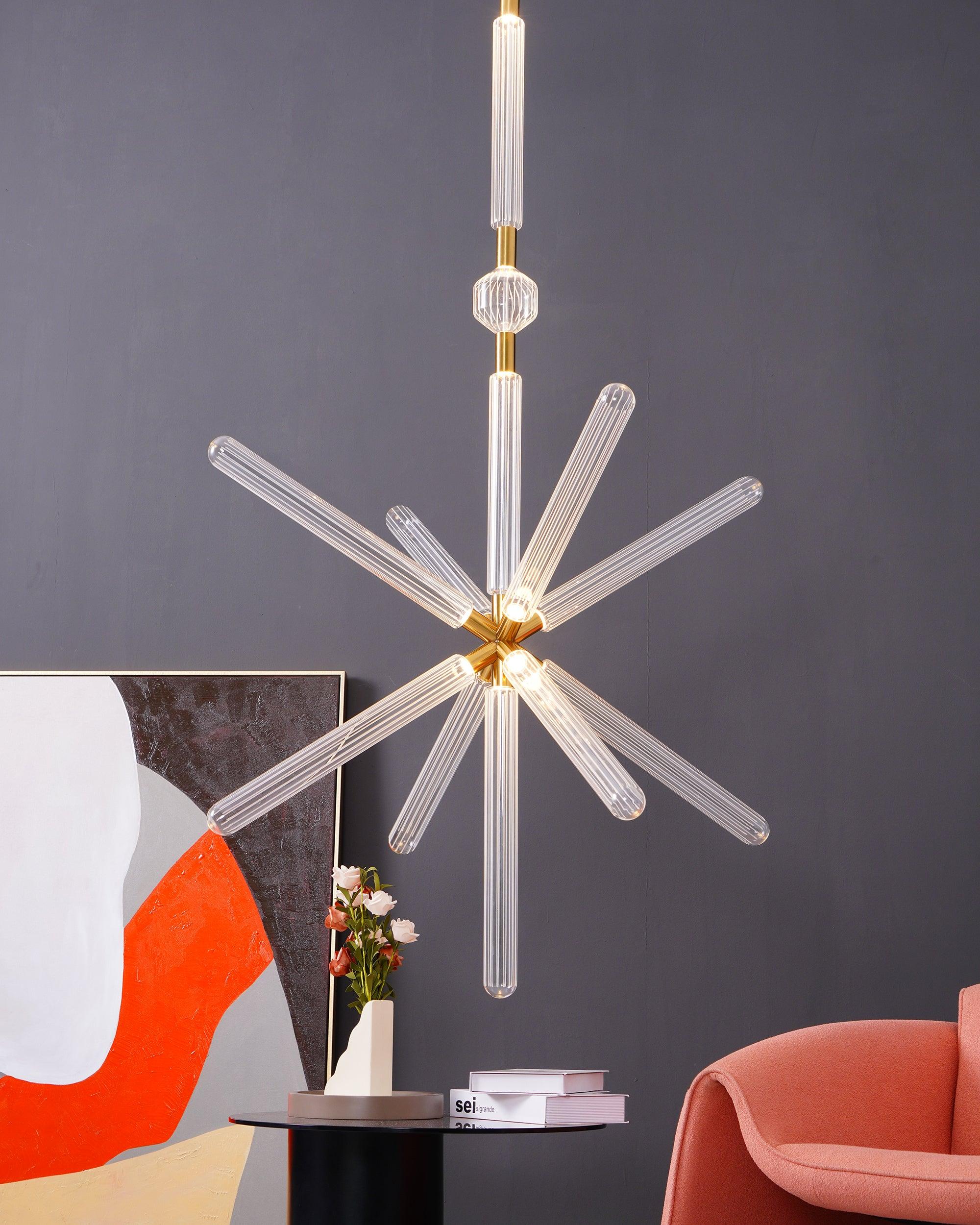 Solara Pendant Lamp Crystal Cylinder Cipher Contemporary - Image 57