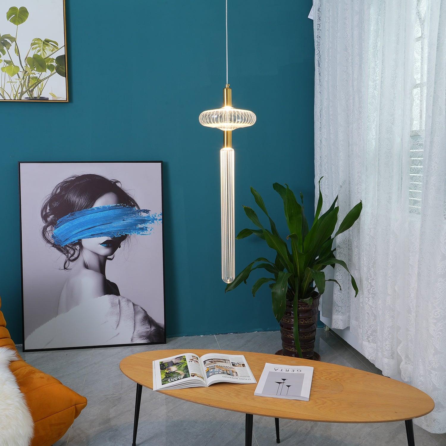 Solara Pendant Lamp Crystal Cylinder Cipher Contemporary - Image 69