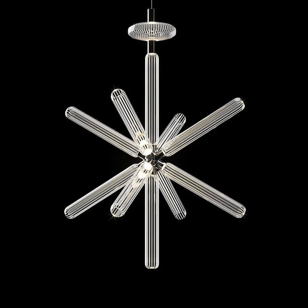 Solara Pendant Lamp Crystal Cylinder Cipher Contemporary - Image 8