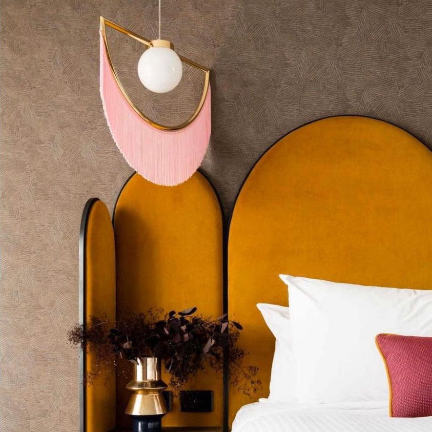 Solara Pendant Lamp Fabric Fringe Globe Retro Bohemian - Image 14