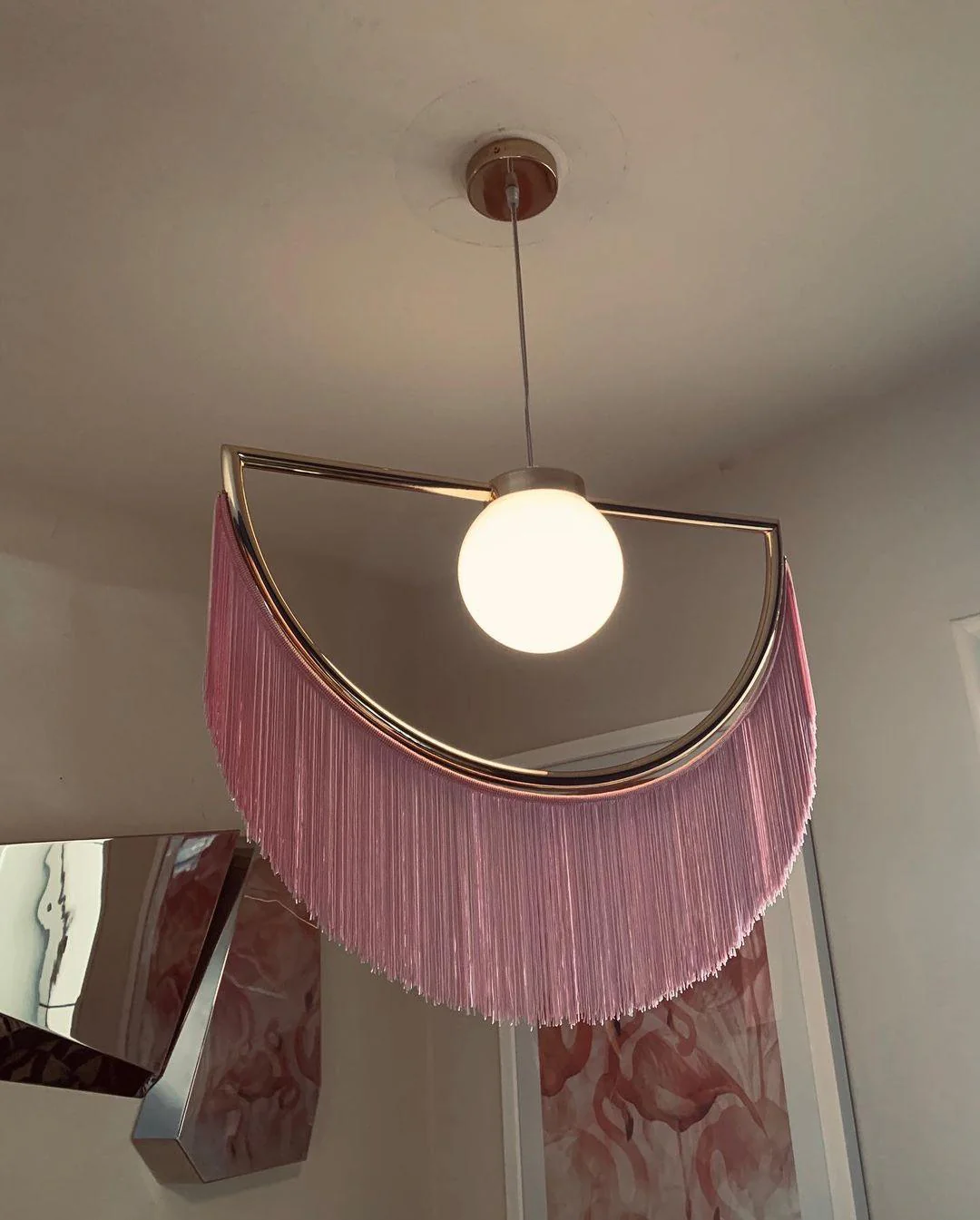 Solara Pendant Lamp Fabric Fringe Globe Retro Bohemian - Image 42