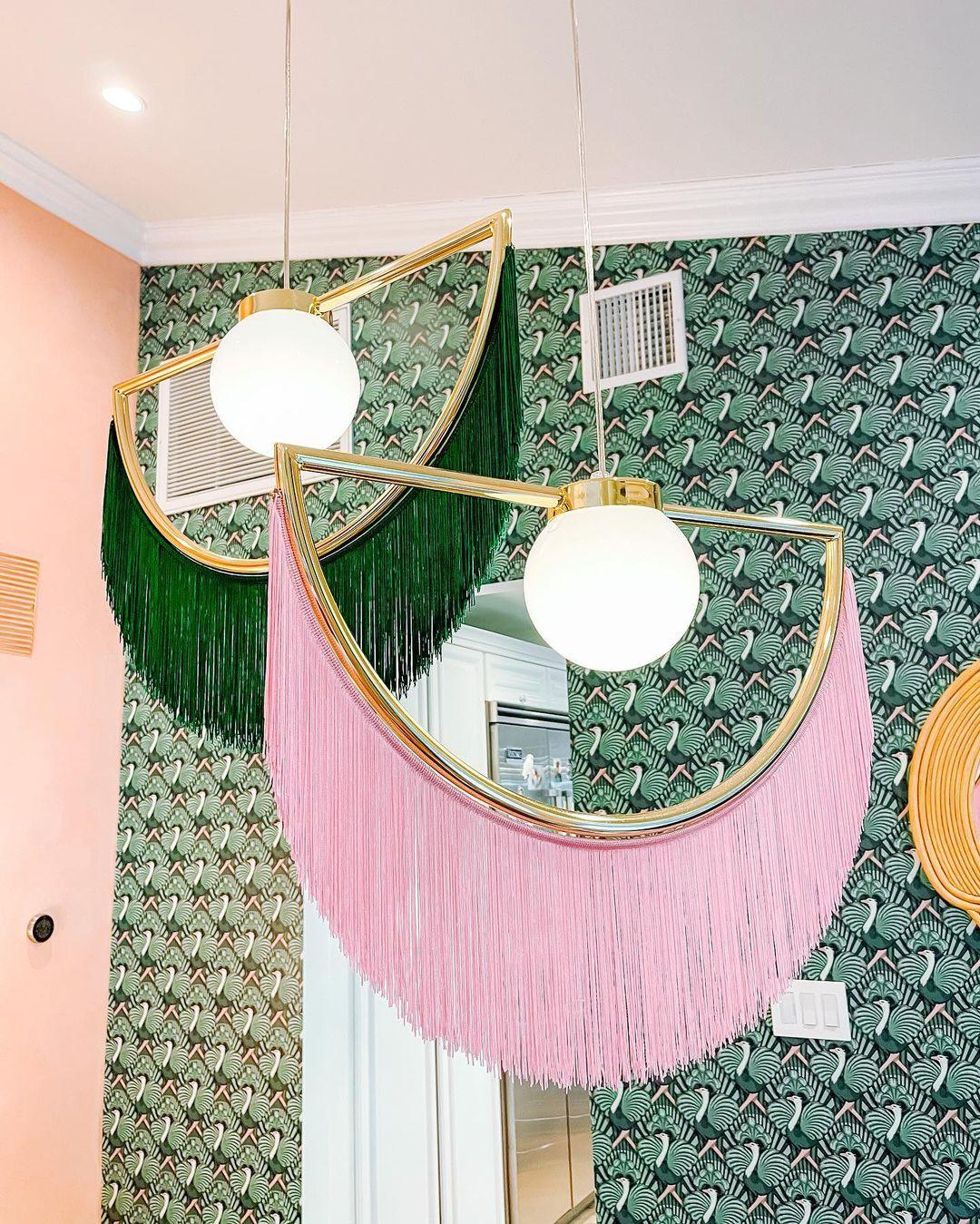 Solara Pendant Lamp Fabric Fringe Globe Retro Bohemian - Image 49