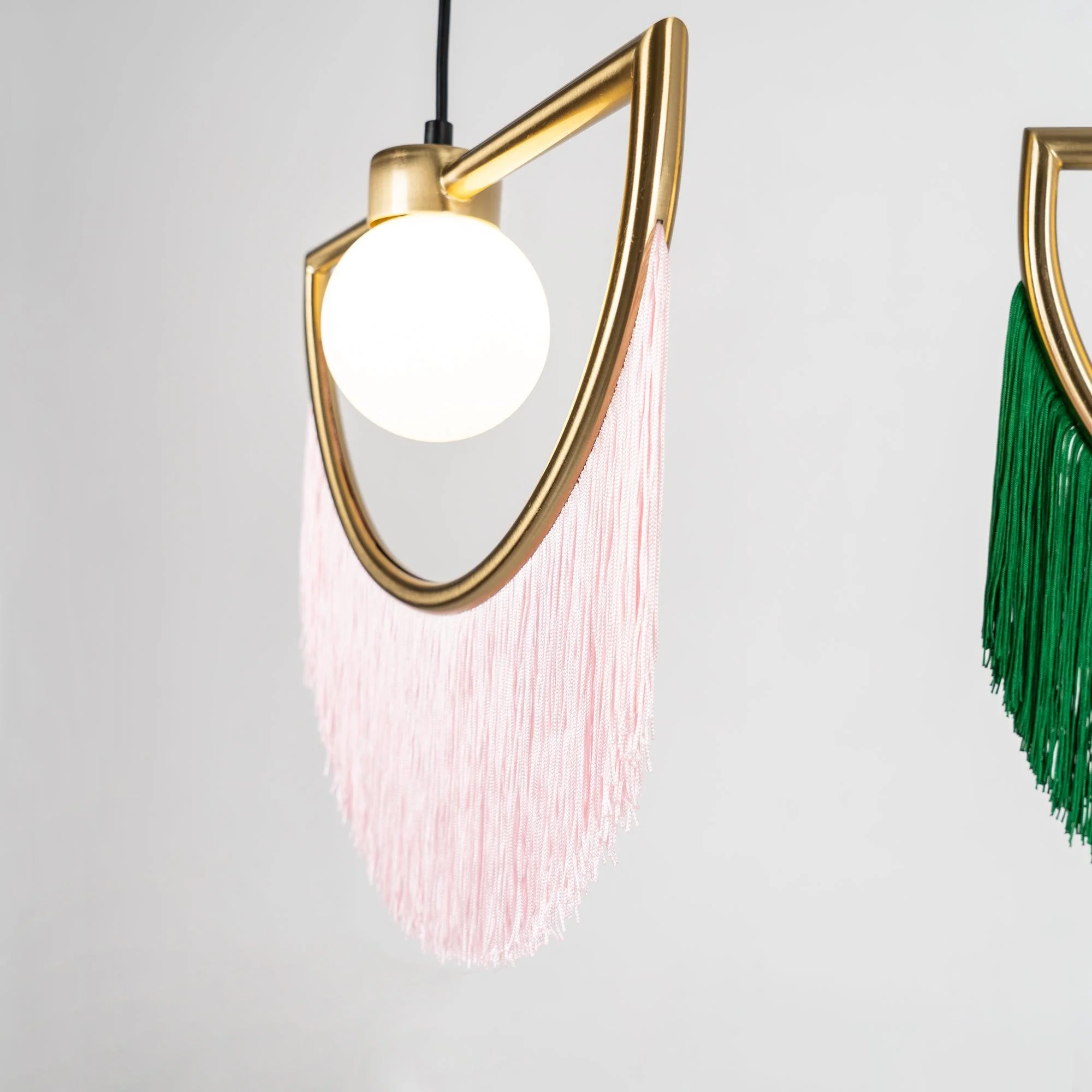 Solara Pendant Lamp Fabric Fringe Globe Retro Bohemian - Image 83