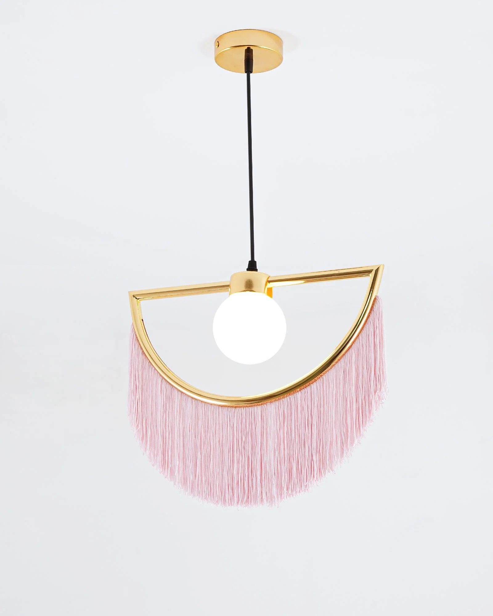 Solara Pendant Lamp Fabric Fringe Globe Retro Bohemian - Image 87