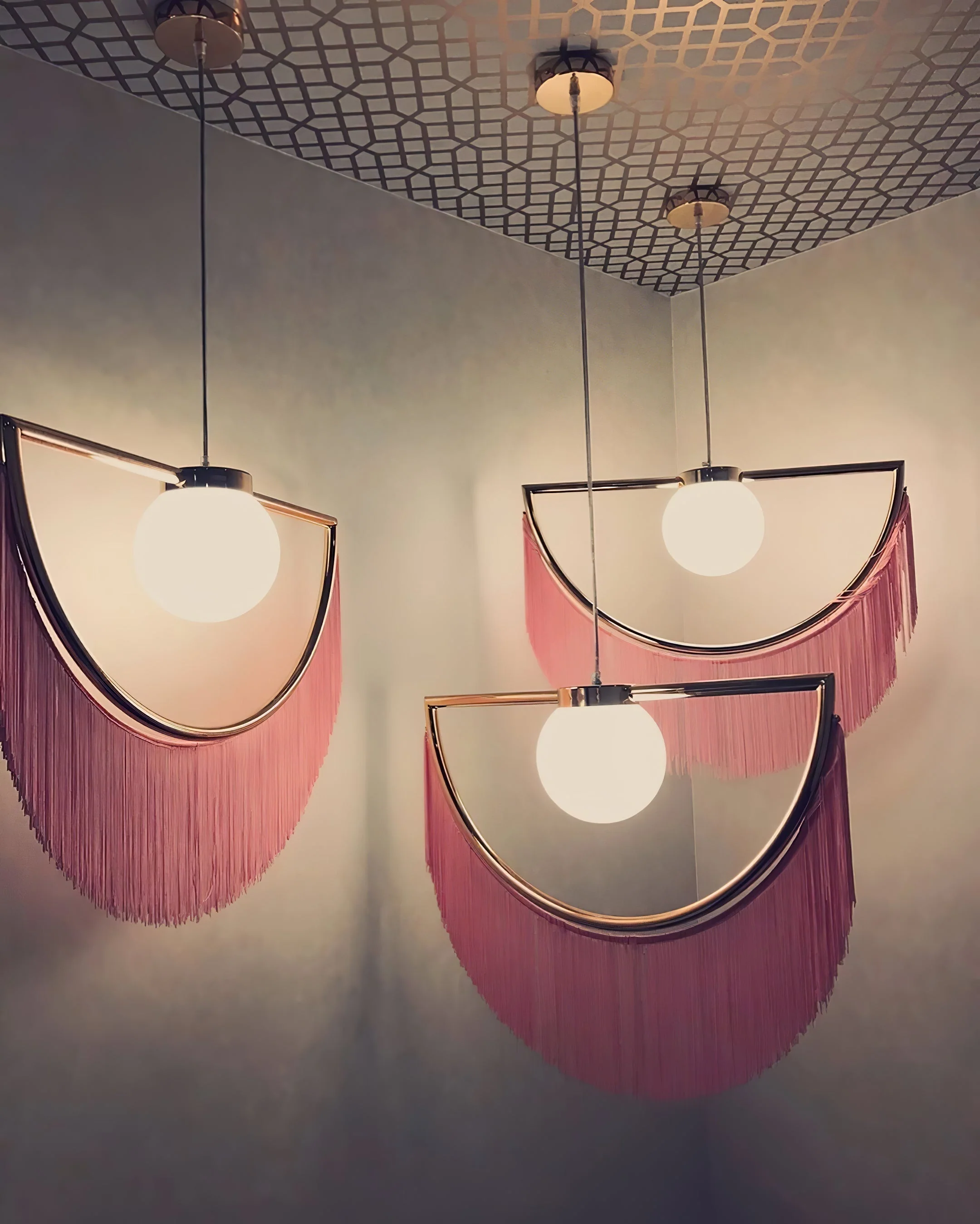 Solara Pendant Lamp Fabric Fringe Globe Retro Bohemian - Image 93