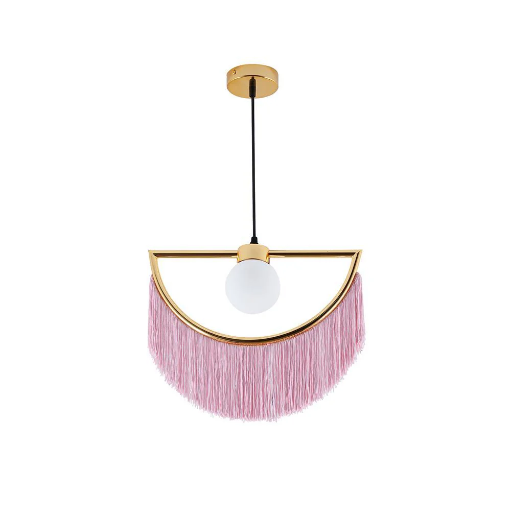 Solara Pendant Lamp Fabric Fringe Globe Retro Bohemian - Image 94