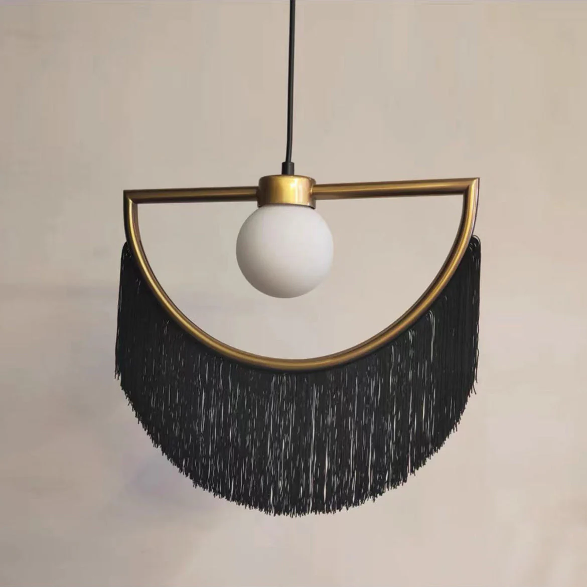 Solara Pendant Lamp Fabric Fringe Globe Retro Bohemian - Image 99