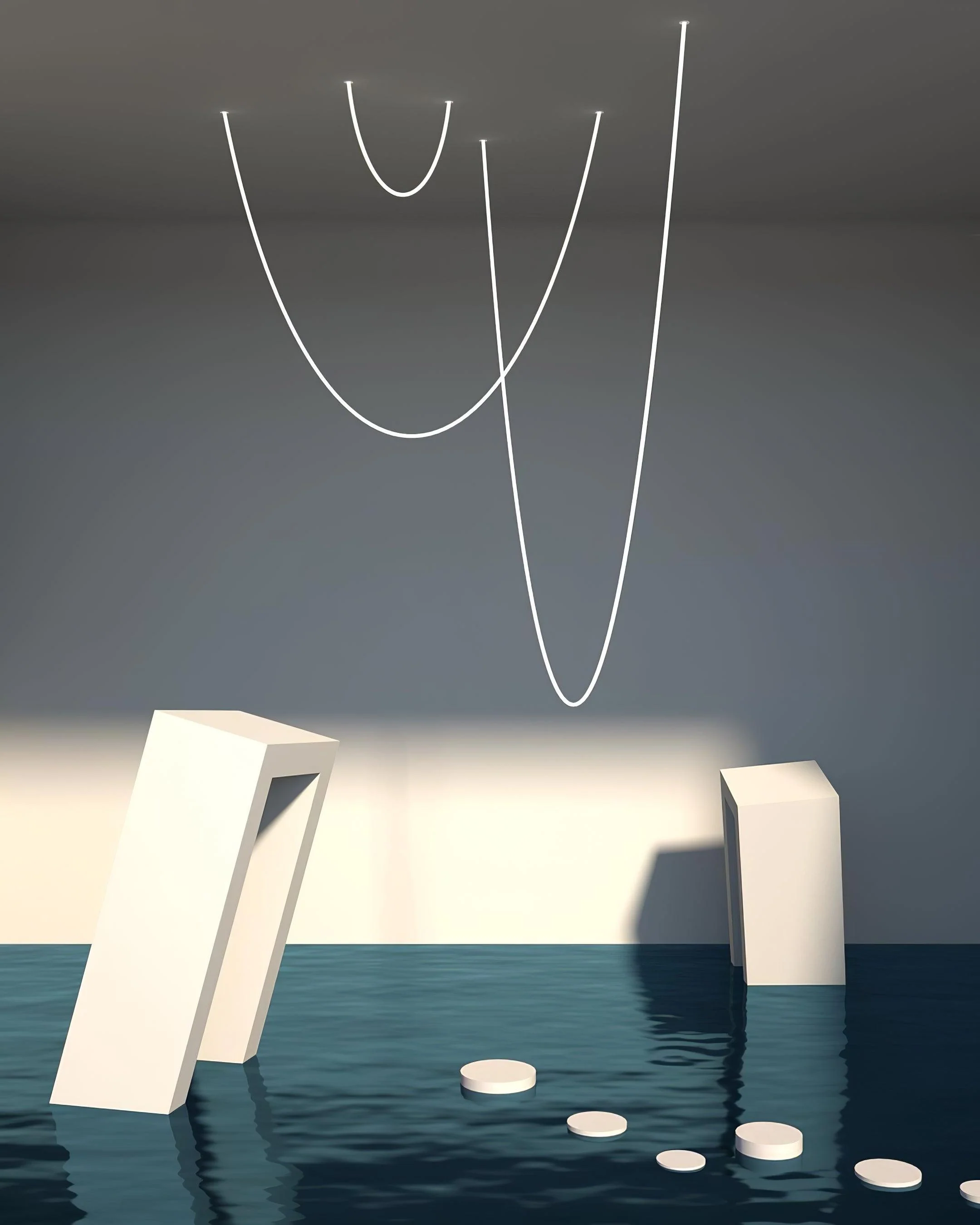 Solara Pendant Lamp Flexible Curve Silicone Brass - Image 18