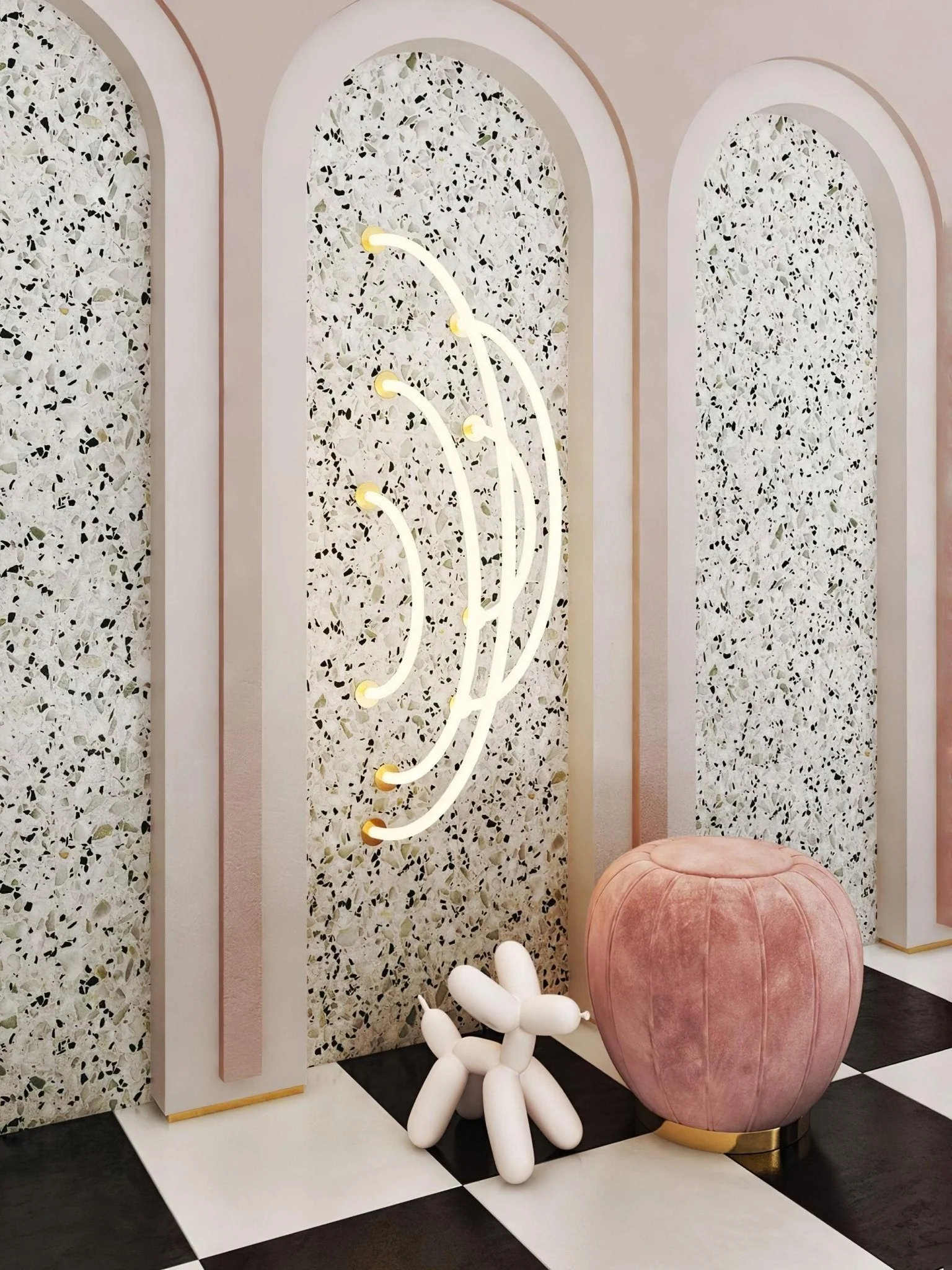 Solara Pendant Lamp Flexible Curve Silicone Brass - Image 25