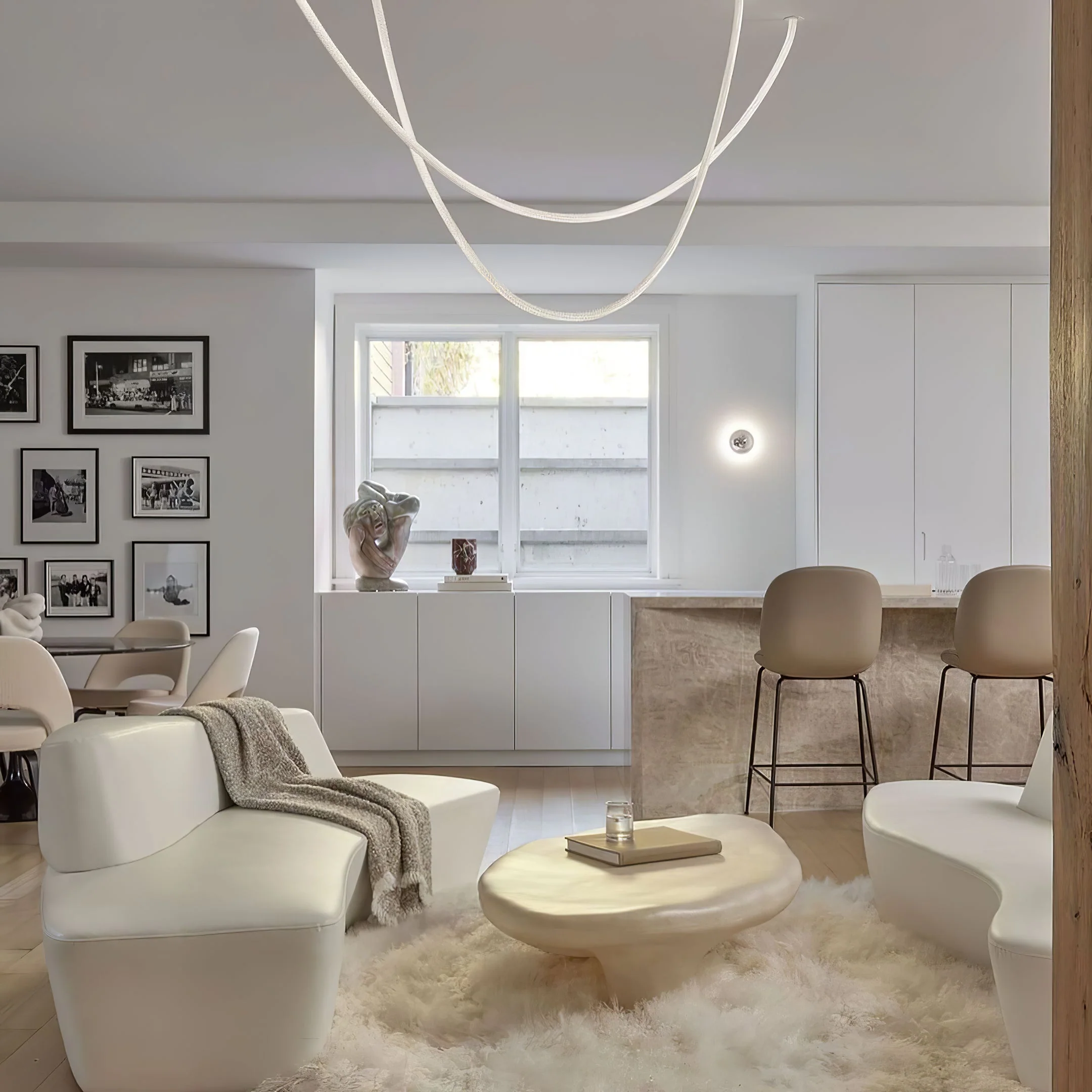 Solara Pendant Lamp Flexible Curve Silicone Brass - Image 58