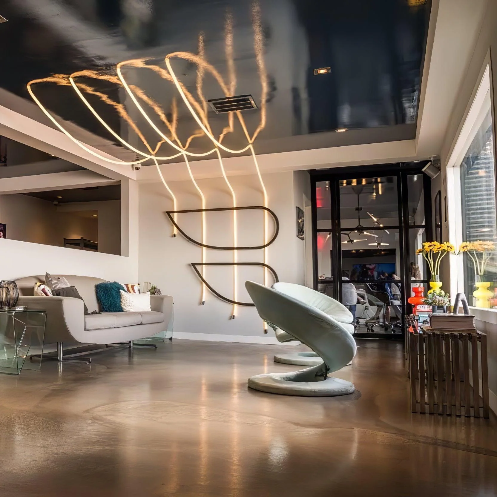Solara Pendant Lamp Flexible Curve Silicone Brass - Image 6