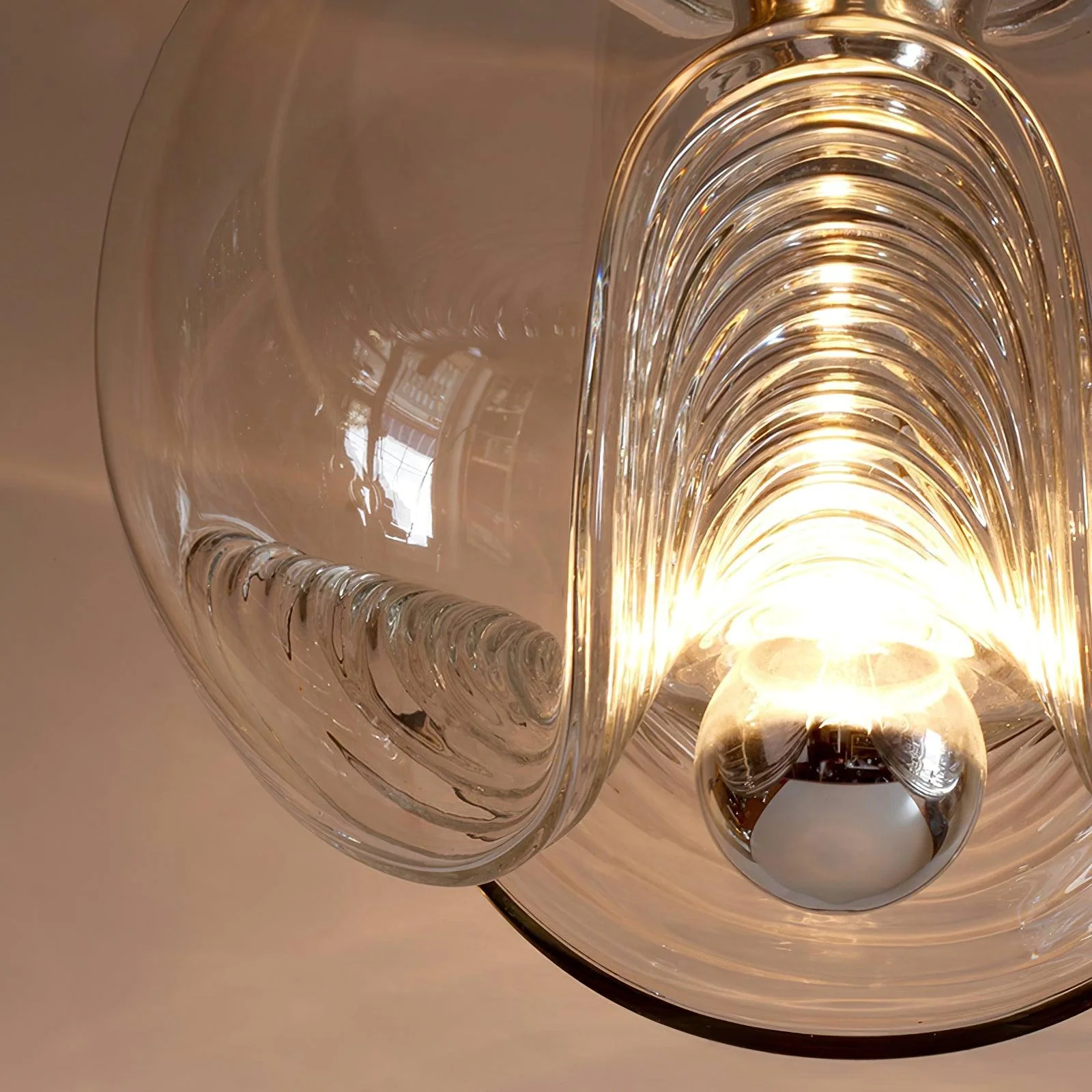 Solara Pendant Lamp Glass Wave Mid Century Vintage - Image 11