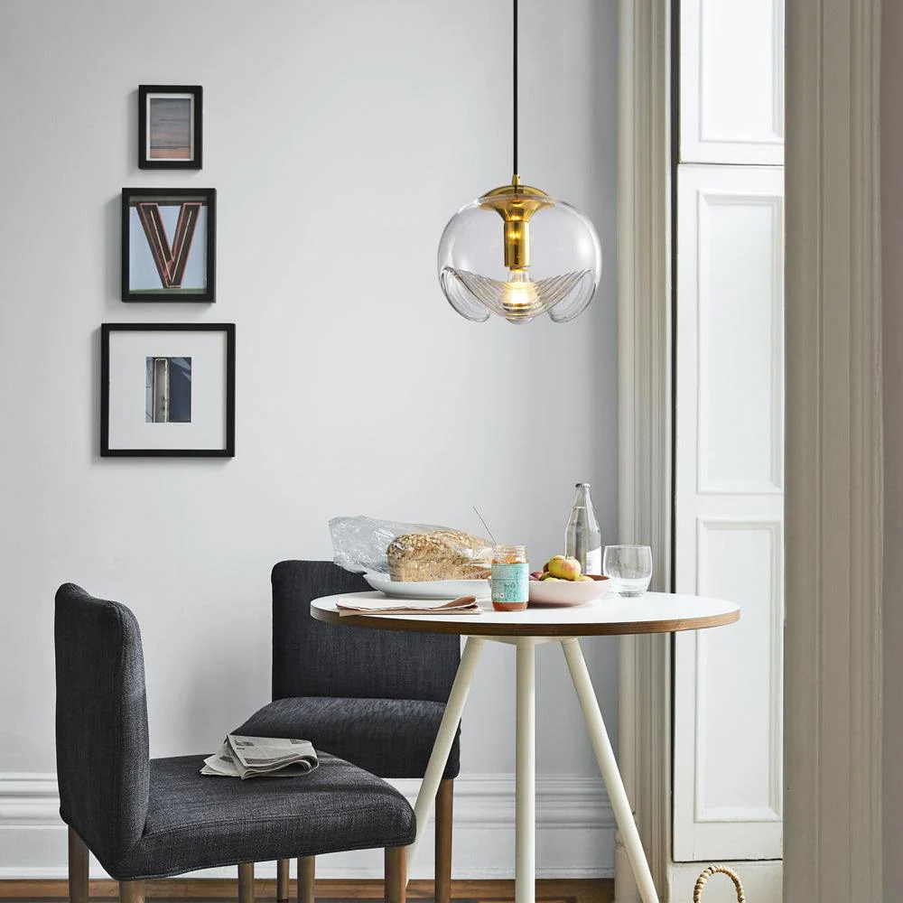 Solara Pendant Lamp Glass Wave Mid Century Vintage - Image 12