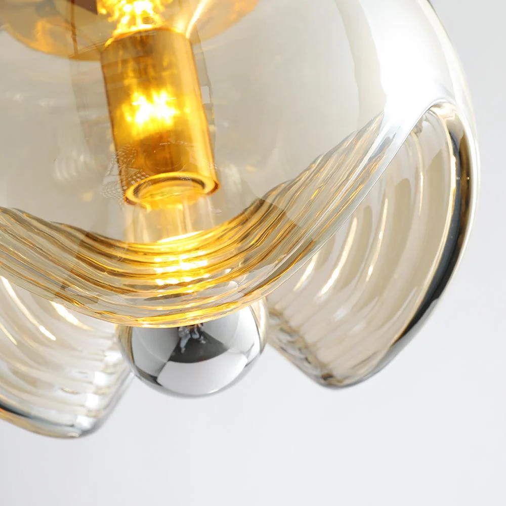 Solara Pendant Lamp Glass Wave Mid Century Vintage - Image 13