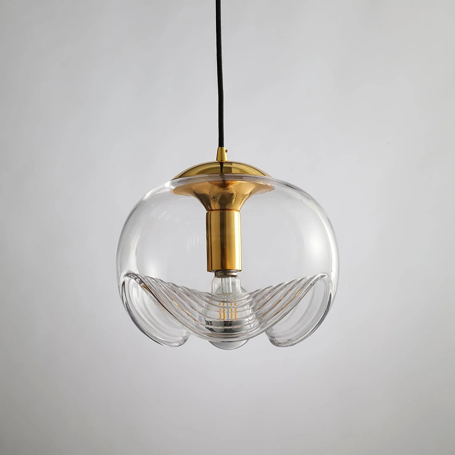 Solara Pendant Lamp Glass Wave Mid Century Vintage - Image 17
