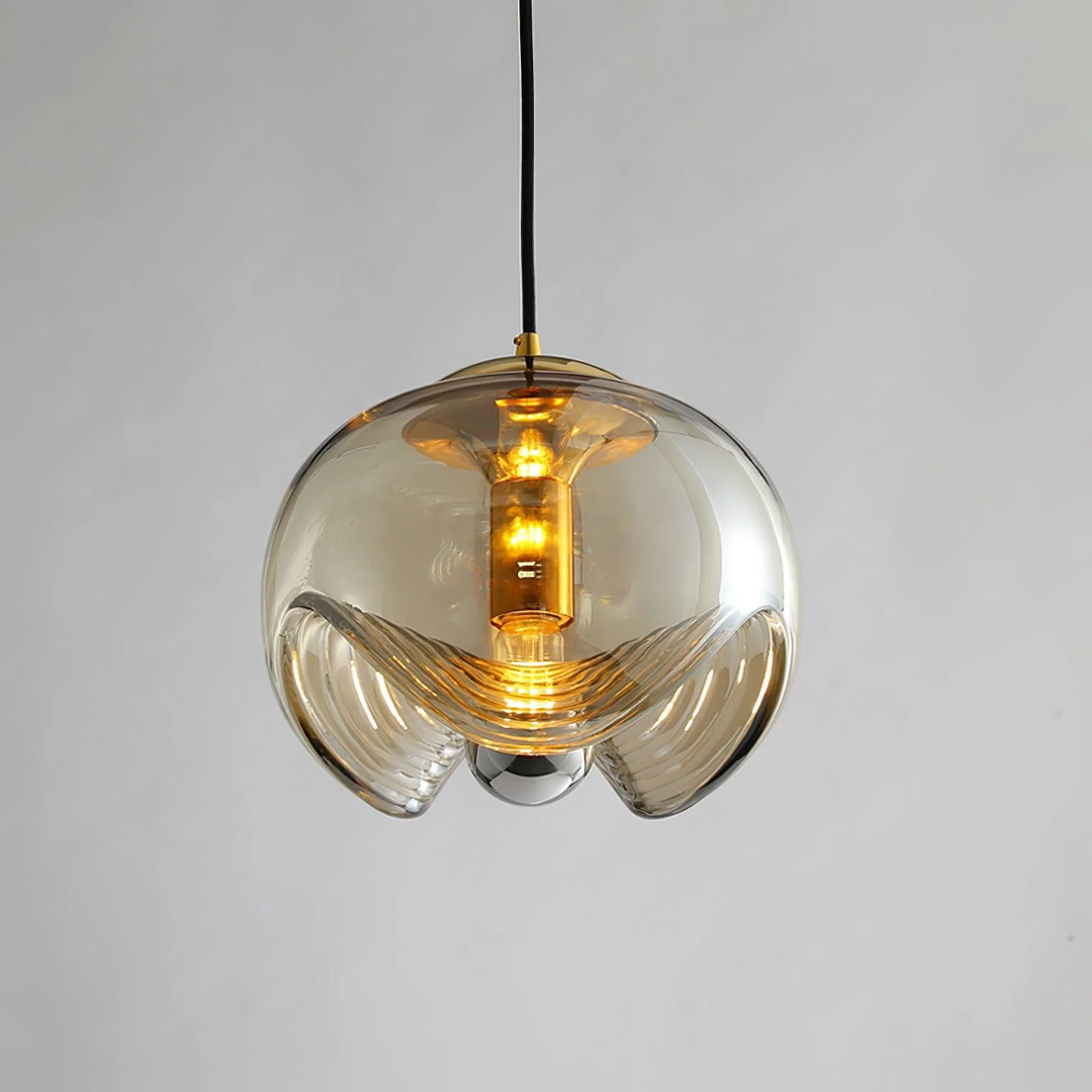 Solara Pendant Lamp Glass Wave Mid Century Vintage - Image 18