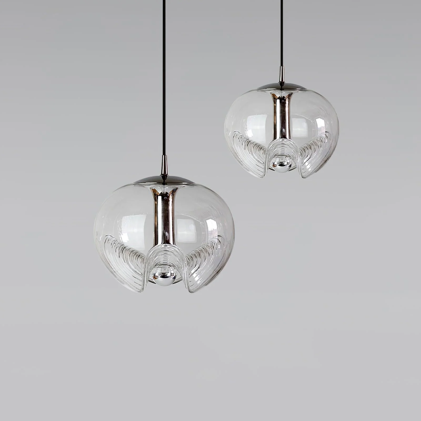 Solara Pendant Lamp Glass Wave Mid Century Vintage - Image 22