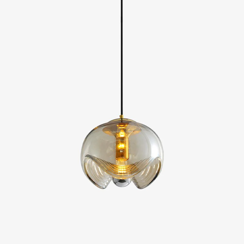 Solara Pendant Lamp Glass Wave Mid Century Vintage - Image 30