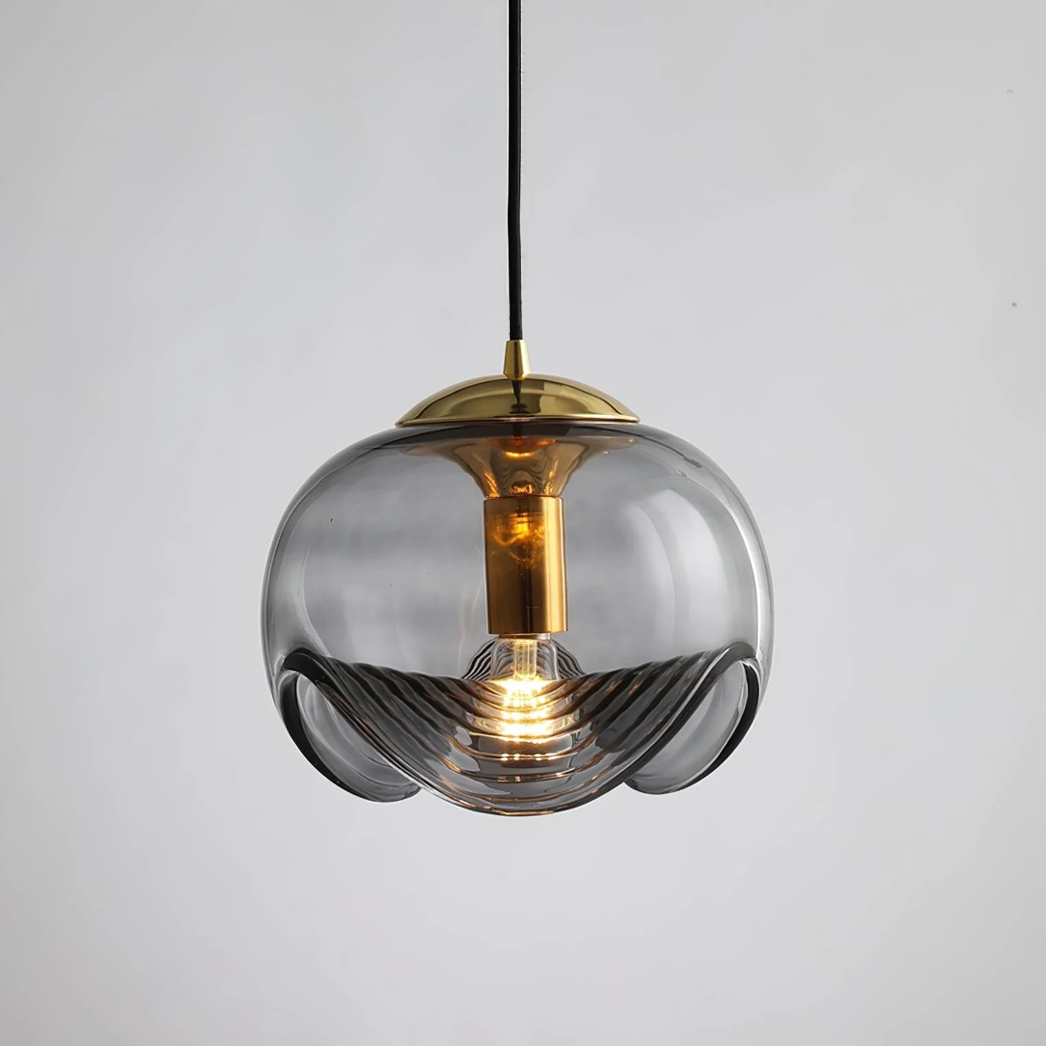 Solara Pendant Lamp Glass Wave Mid Century Vintage - Image 33