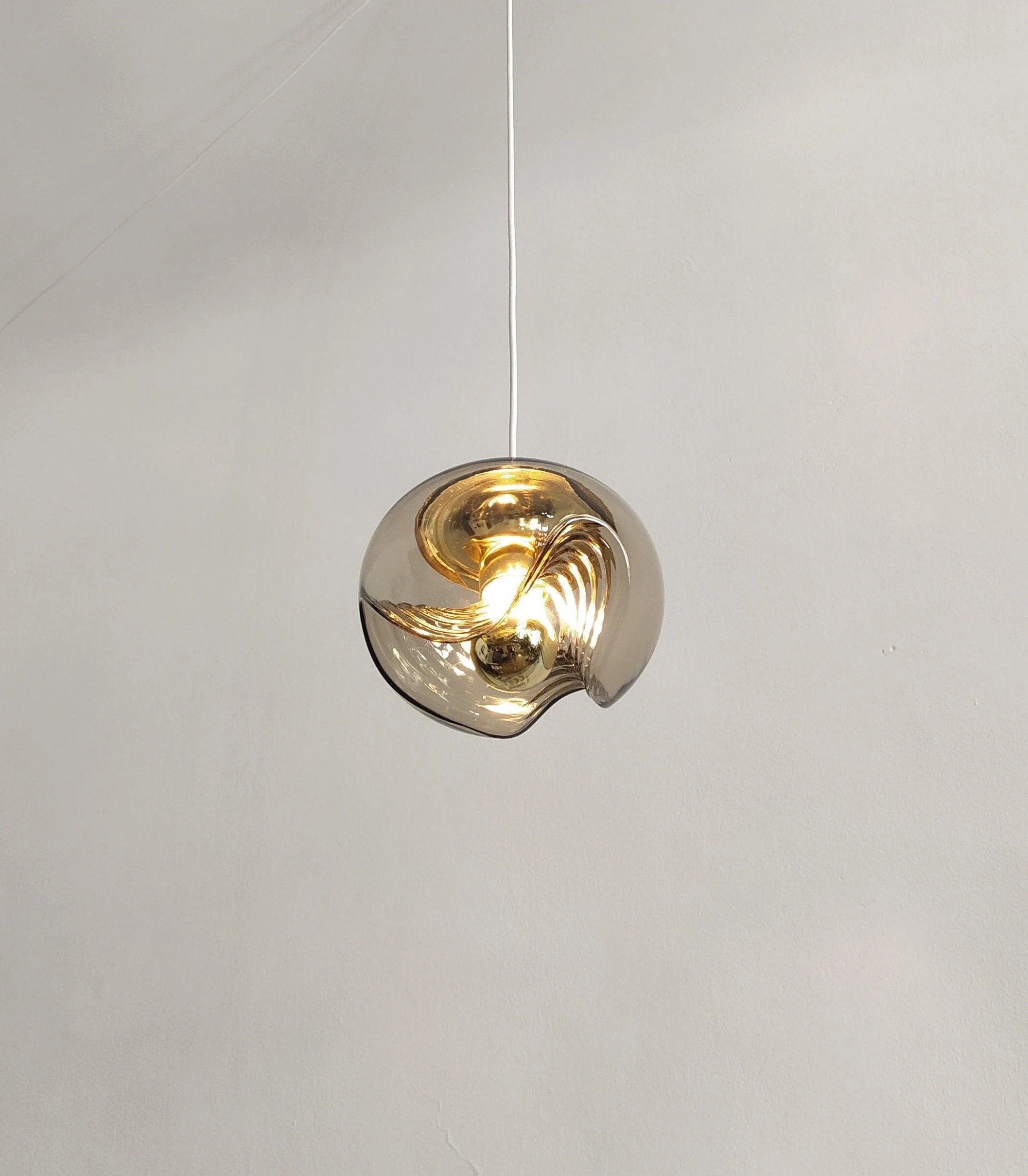Solara Pendant Lamp Glass Wave Mid Century Vintage - Image 5