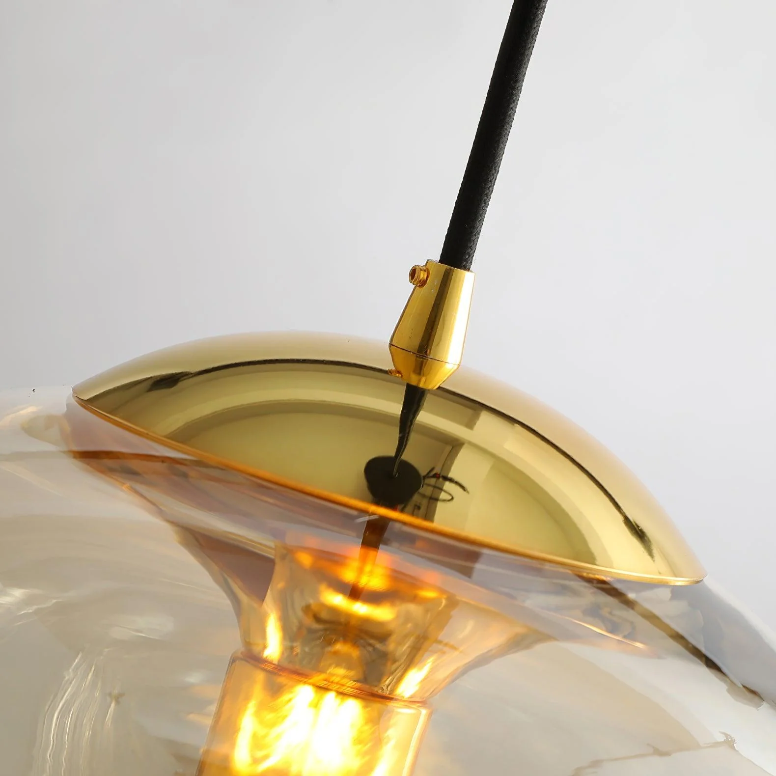 Solara Pendant Lamp Glass Wave Mid Century Vintage - Image 9