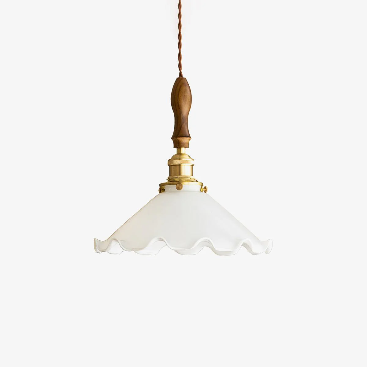 Solara Pendant Lamp Glass Wavy Shade Vintage Living Room - Image 10