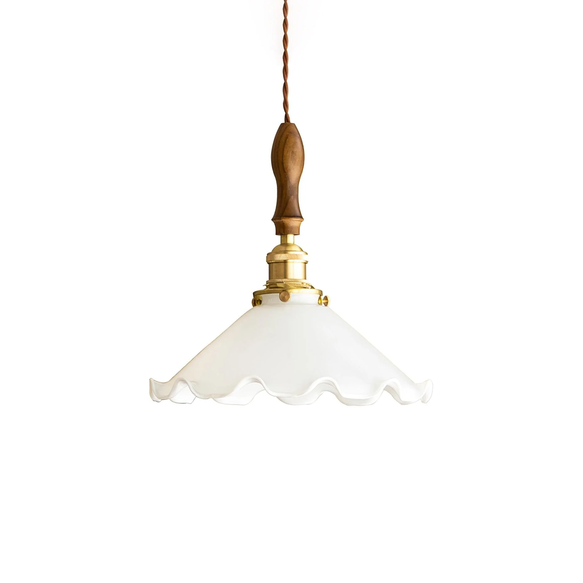 Solara Pendant Lamp Glass Wavy Shade Vintage Living Room - Image 23