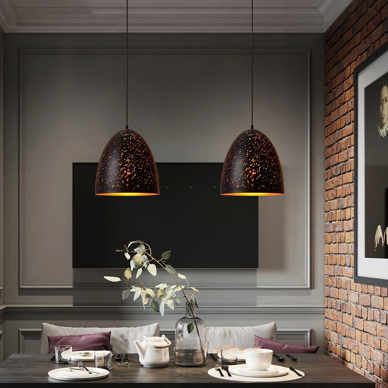 Solara Pendant Lamp Hollow Industrial Vintage - Image 17