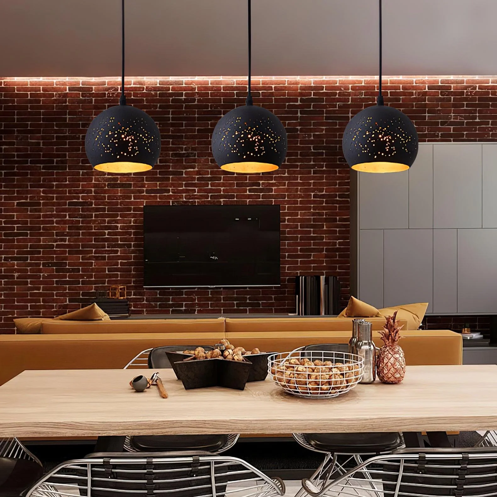 Solara Pendant Lamp Hollow Industrial Vintage - Image 23