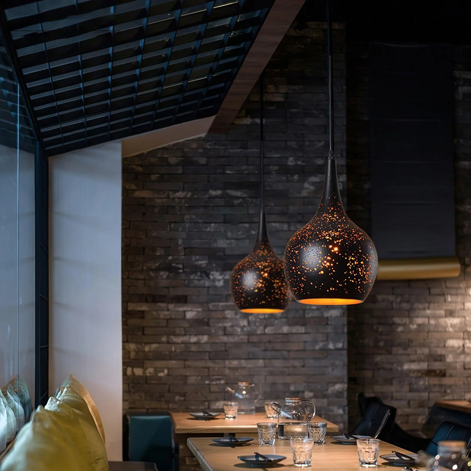 Solara Pendant Lamp Hollow Industrial Vintage - Image 34