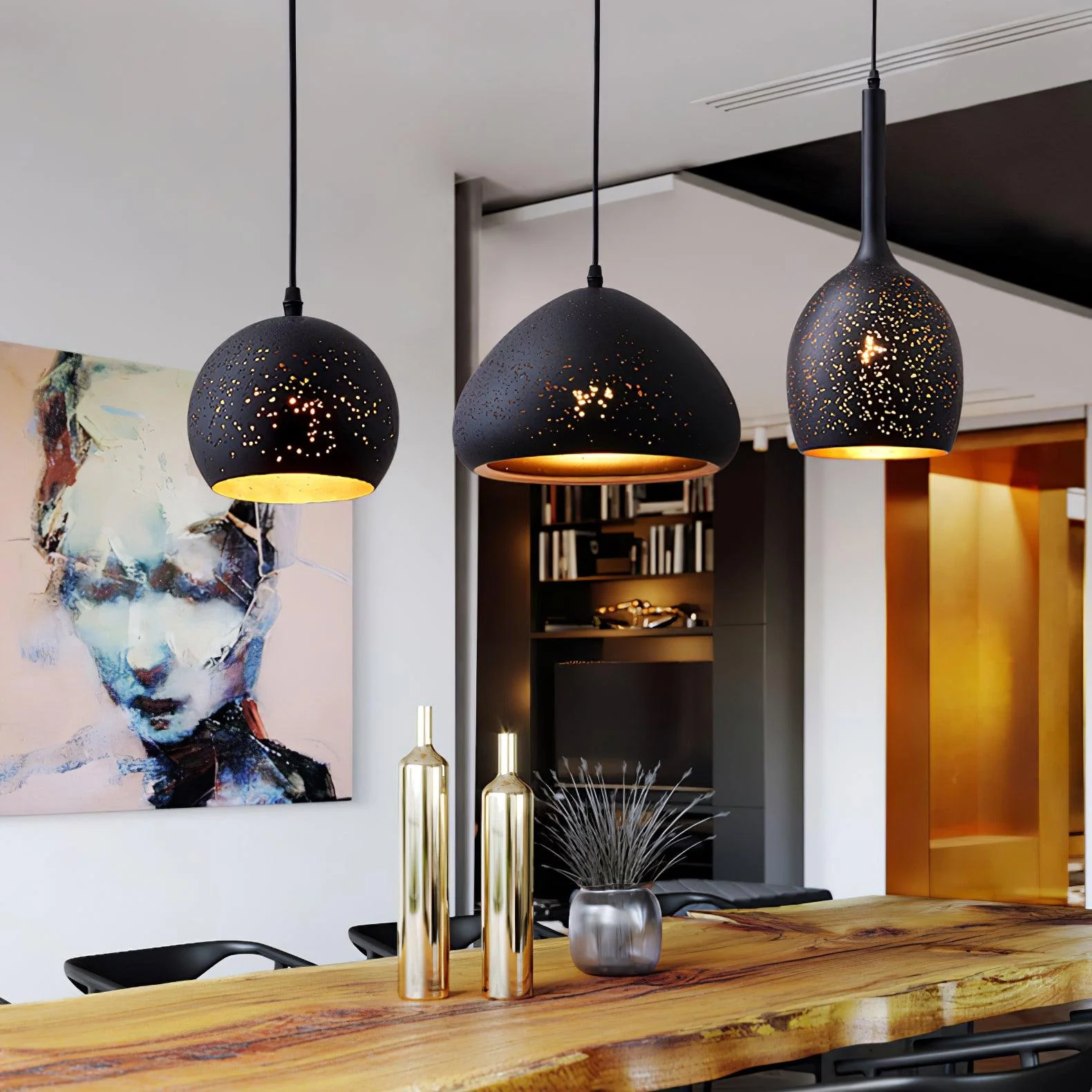 Solara Pendant Lamp Hollow Industrial Vintage - Image 46