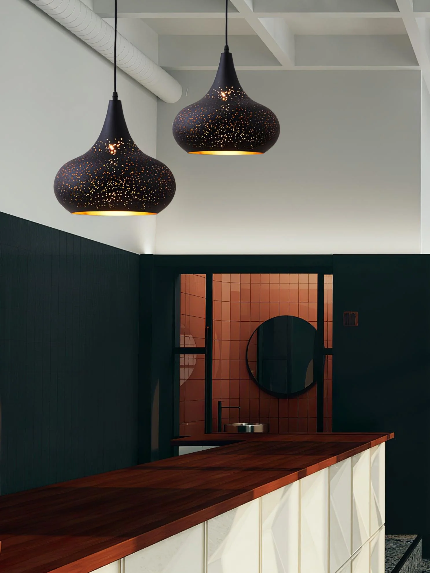 Solara Pendant Lamp Hollow Industrial Vintage - Image 8
