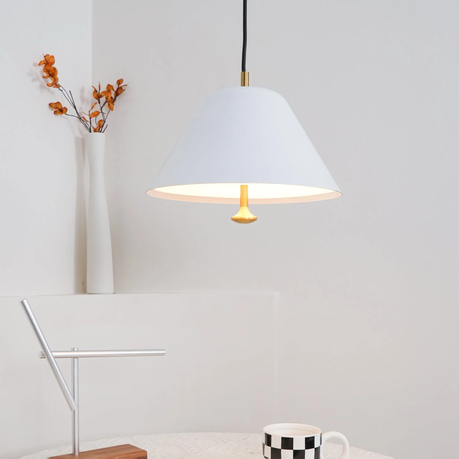 Solara Pendant Lamp Bell Glass Brass Minimalist - Image 34
