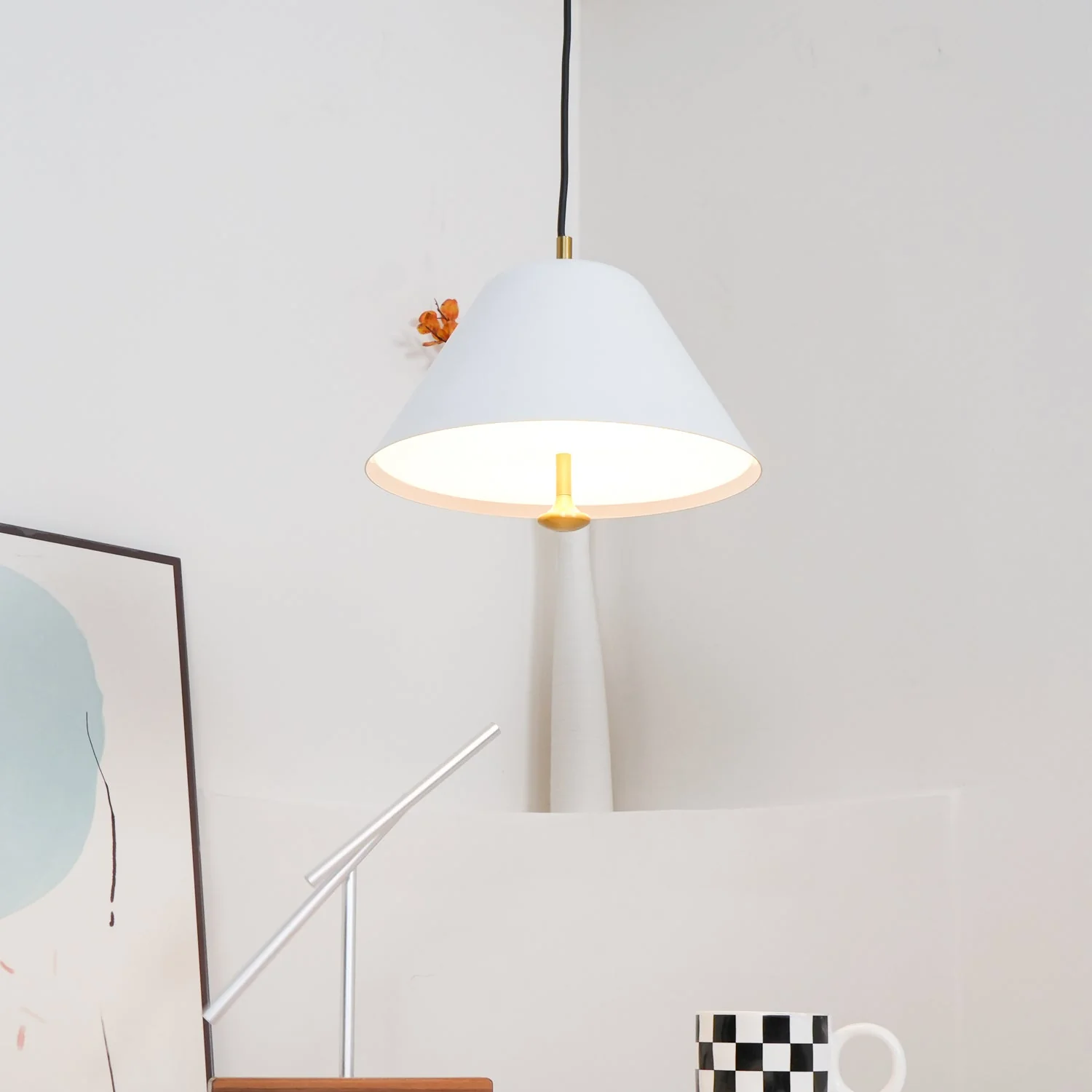 Solara Pendant Lamp Bell Glass Brass Minimalist - Image 36