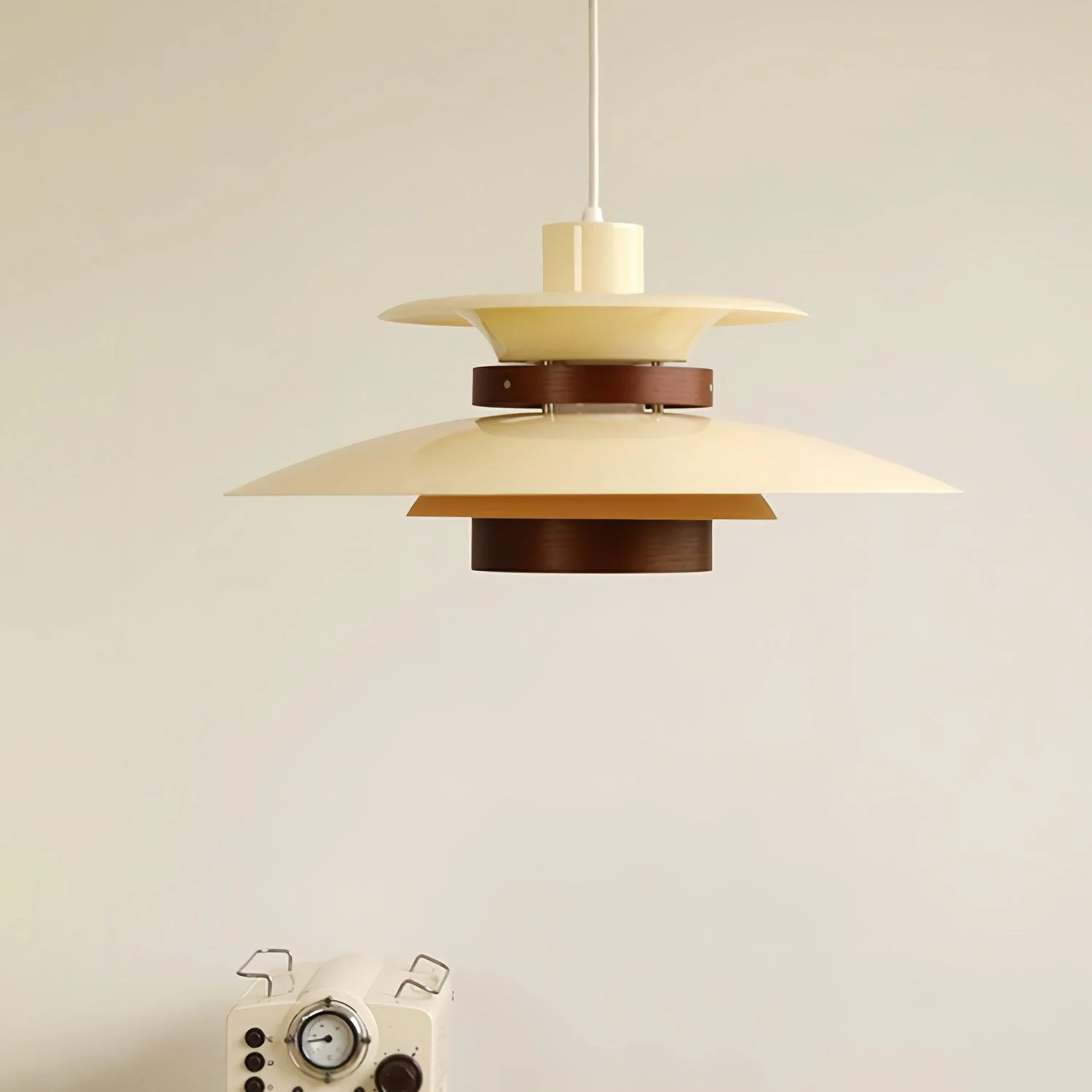 Solara Pendant Lamp Wood Layered Shade Nordic Dining - Image 12