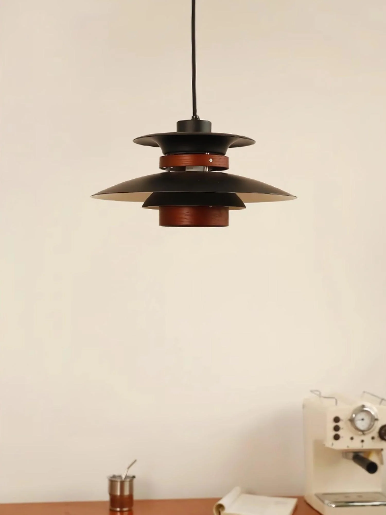 Solara Pendant Lamp Wood Layered Shade Nordic Dining - Image 23