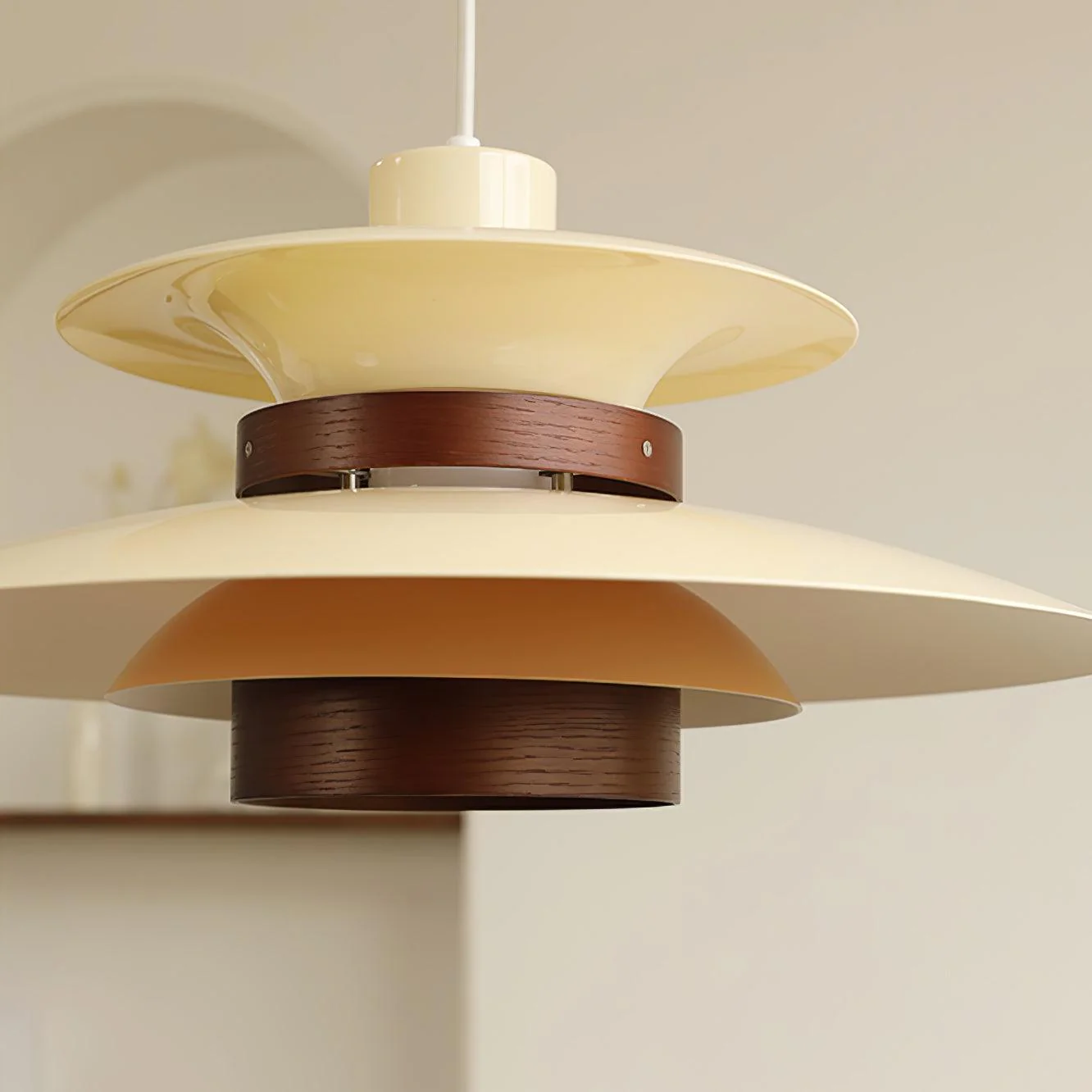 Solara Pendant Lamp Wood Layered Shade Nordic Dining - Image 24
