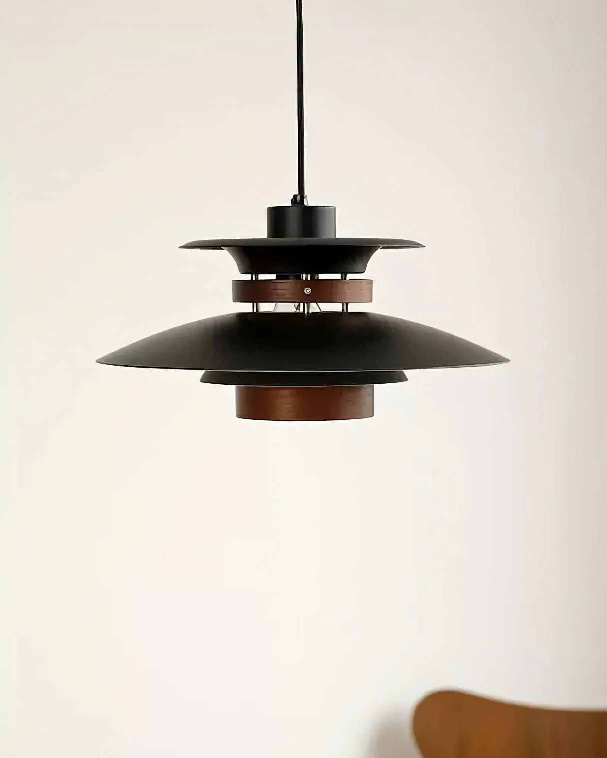 Solara Pendant Lamp Wood Layered Shade Nordic Dining - Image 3