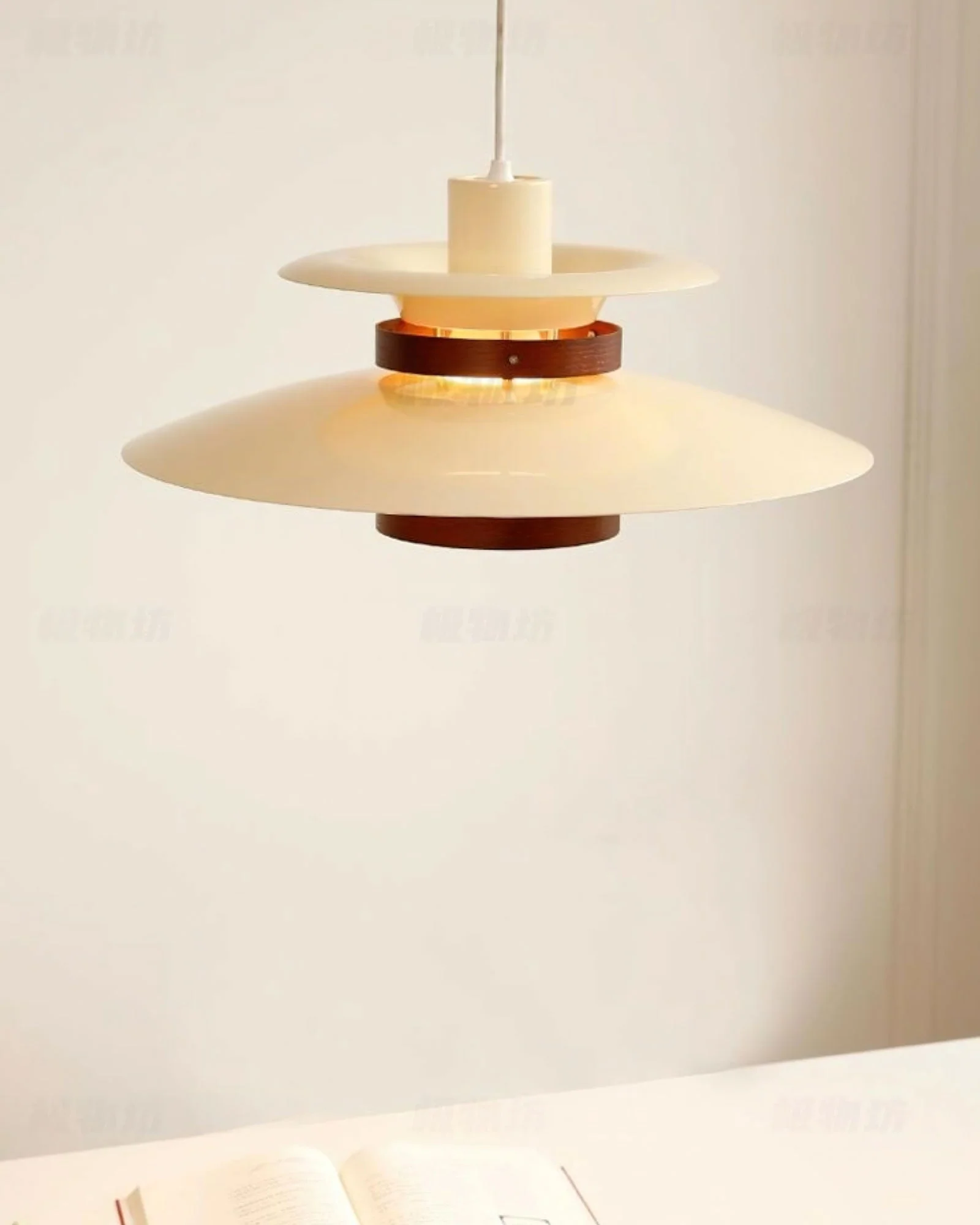 Solara Pendant Lamp Wood Layered Shade Nordic Dining - Image 30
