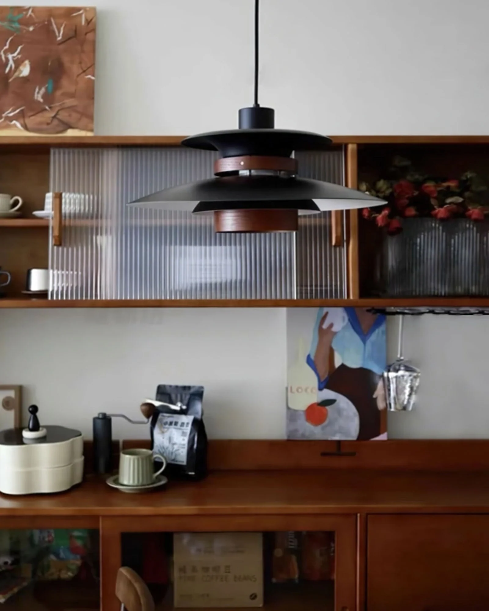 Solara Pendant Lamp Wood Layered Shade Nordic Dining - Image 31
