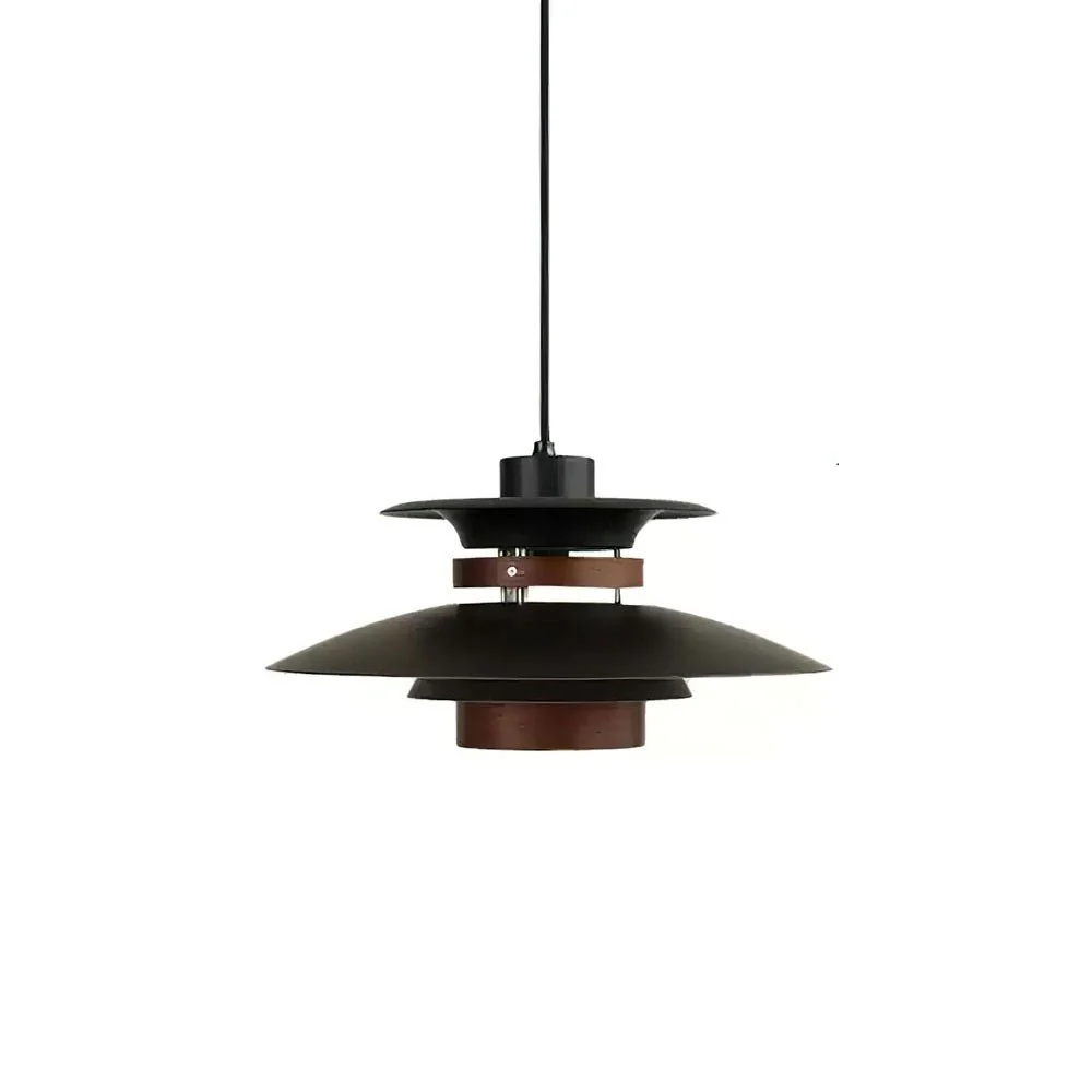 Solara Pendant Lamp Wood Layered Shade Nordic Dining - Image 7