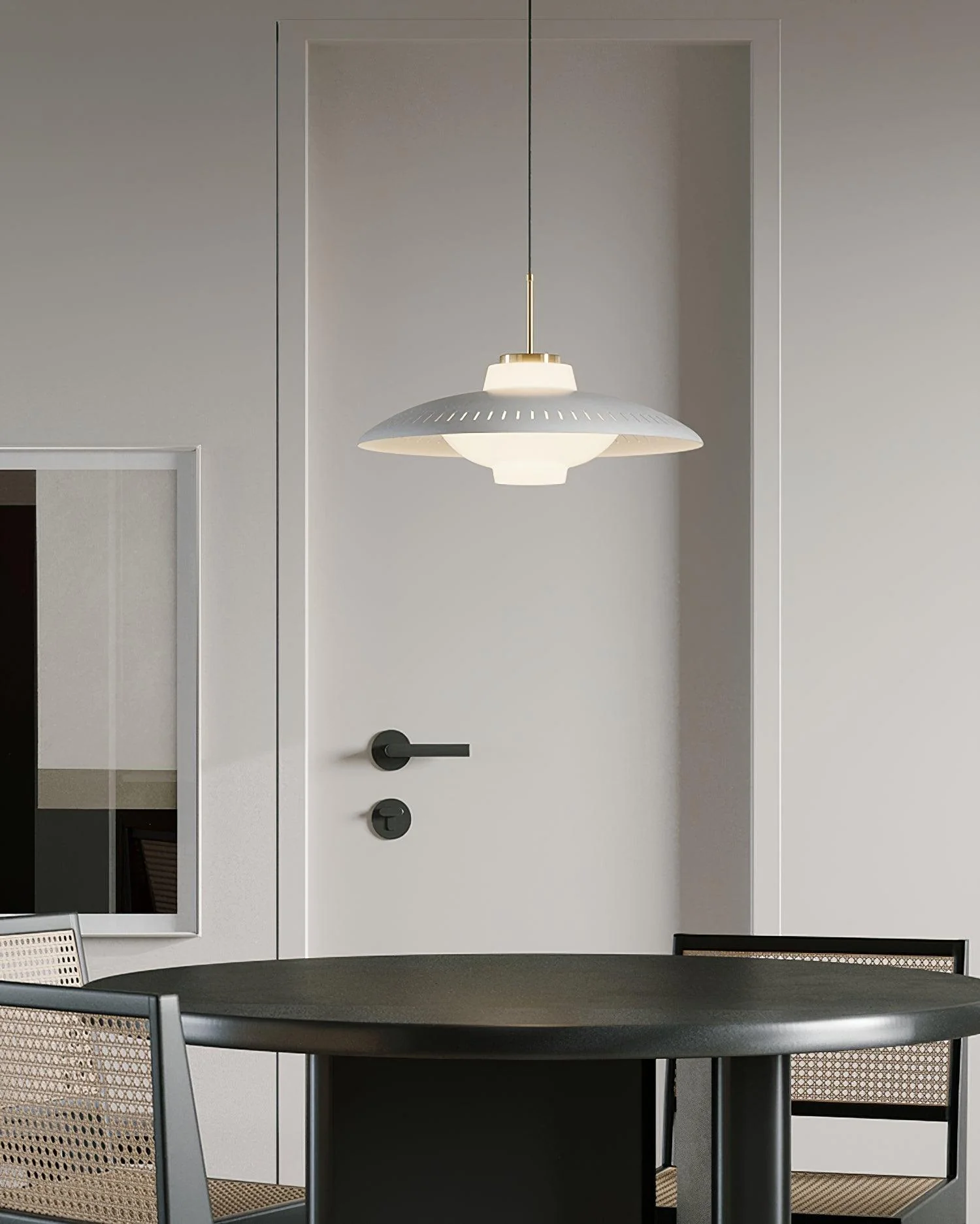 Solara Pendant Lamp Opal Glass Wide Shade Classic - Image 29